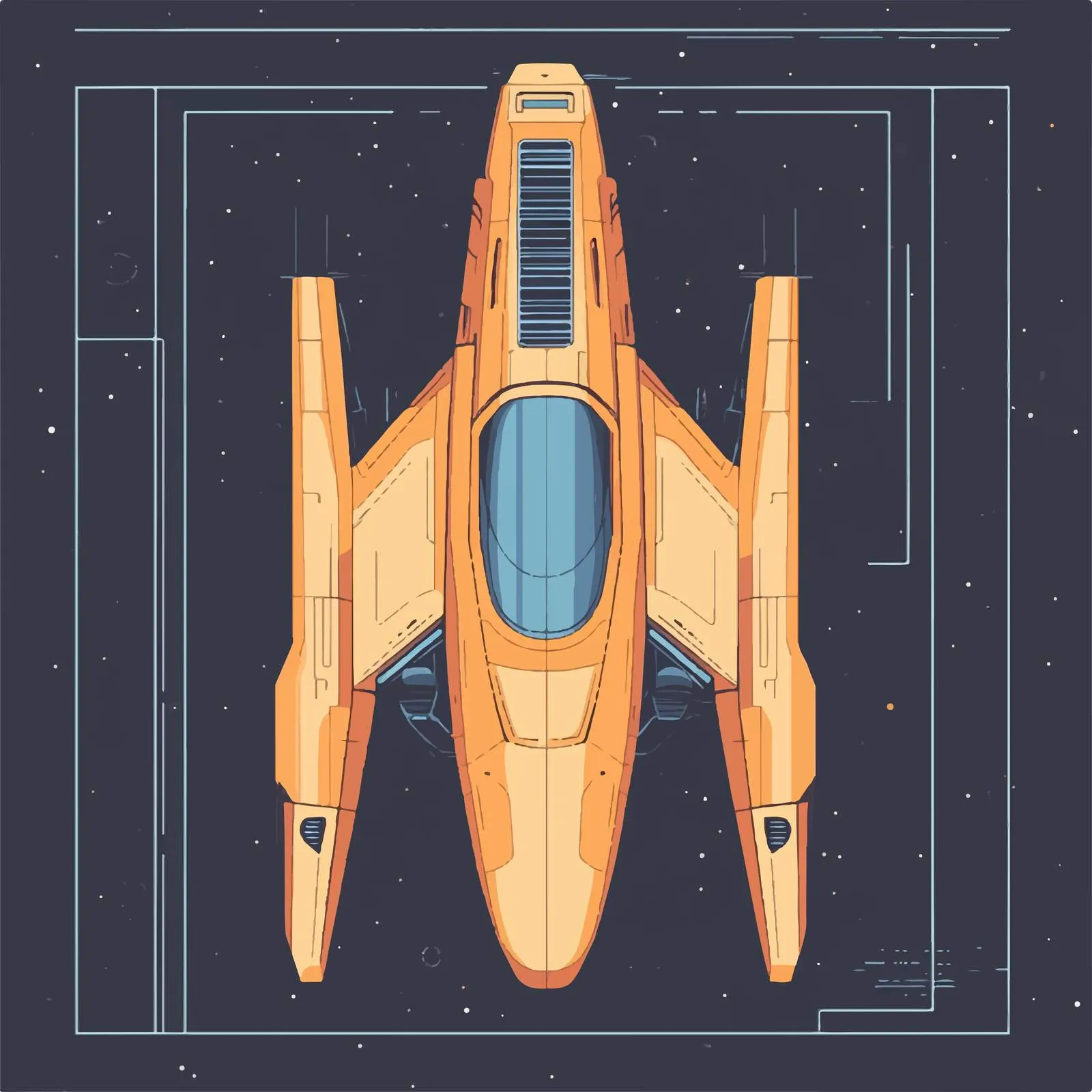 Cartoon Space Spaceship Vector Illustration — free download from Dotvec