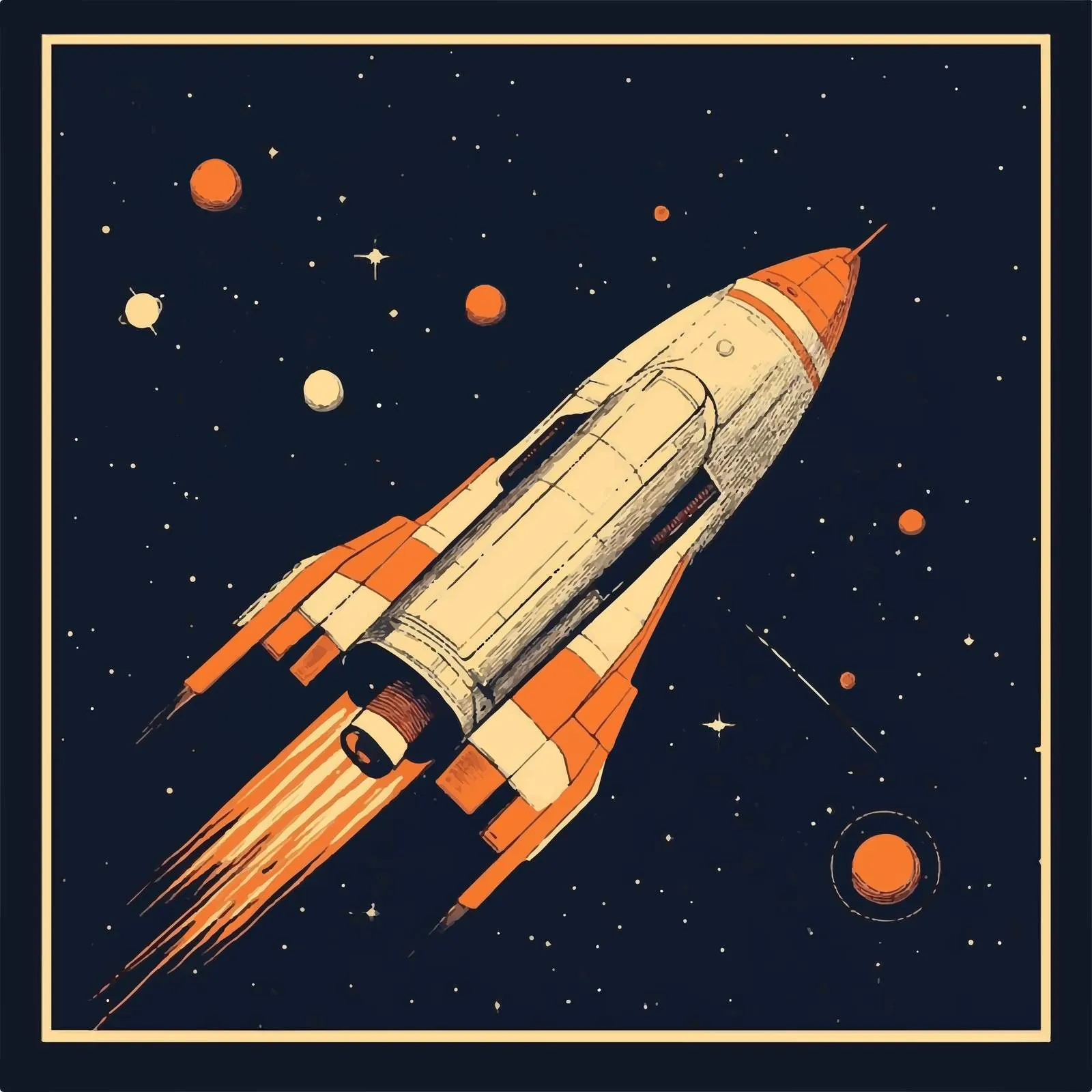 Space Spaceship Travel Vector Illustration — free download from Dotvec