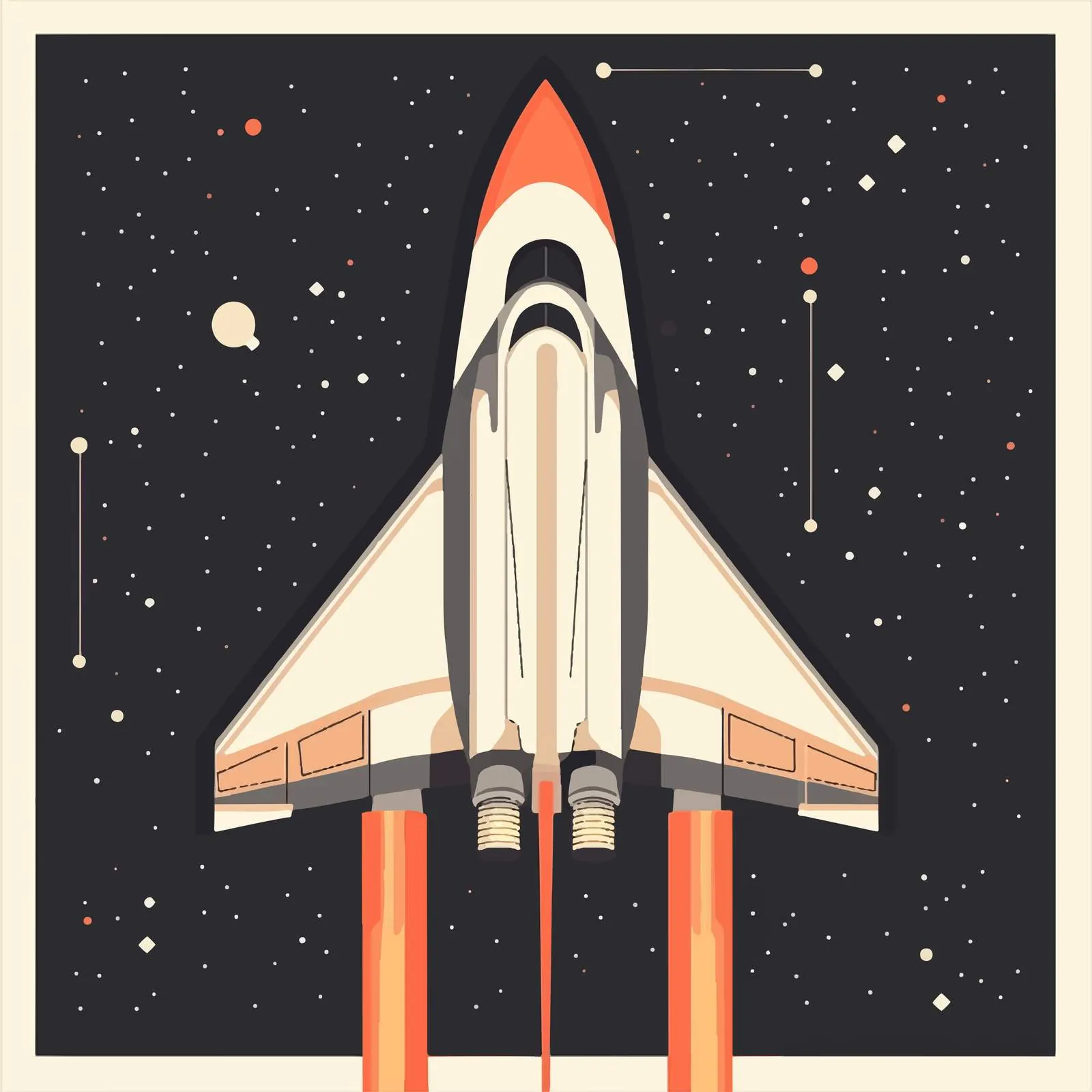 Flat Vector Illustration of Space Spaceship Travel — free download from Dotvec