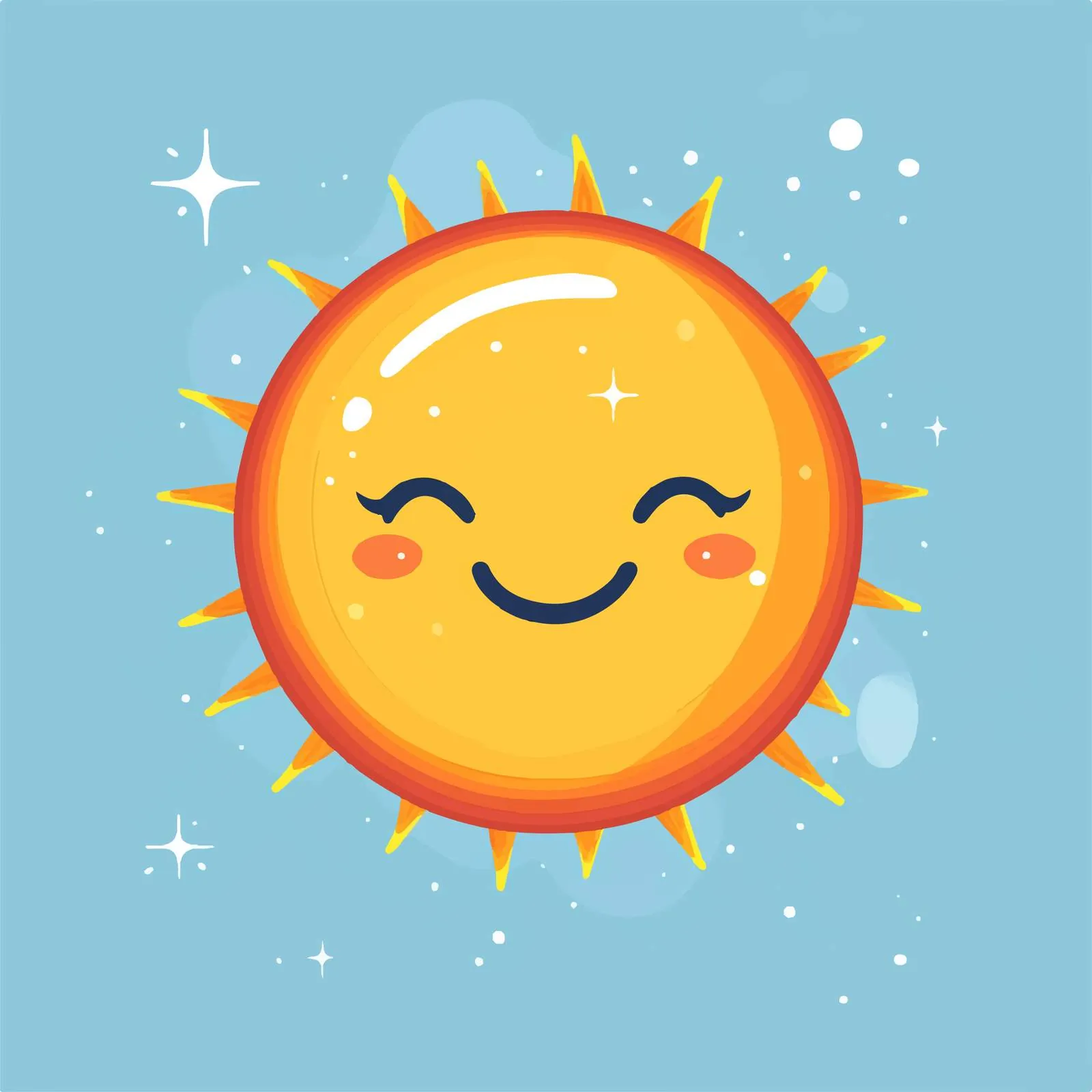 Flat Vector Cartoon Sun Against Space Background — free download from Dotvec