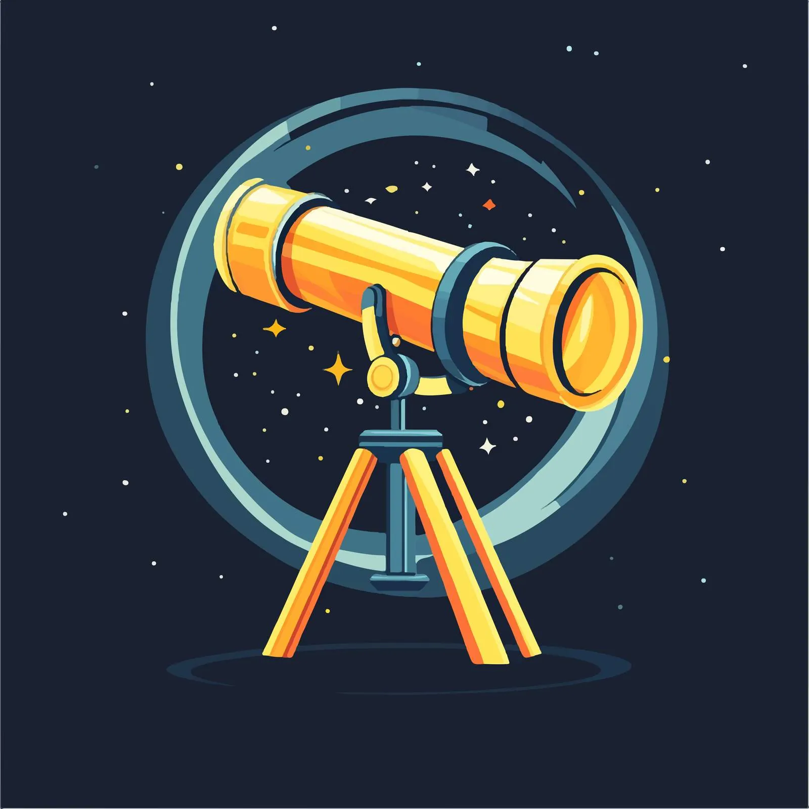 Flat Vector Space Telescope Icon Illustration — free download from Dotvec