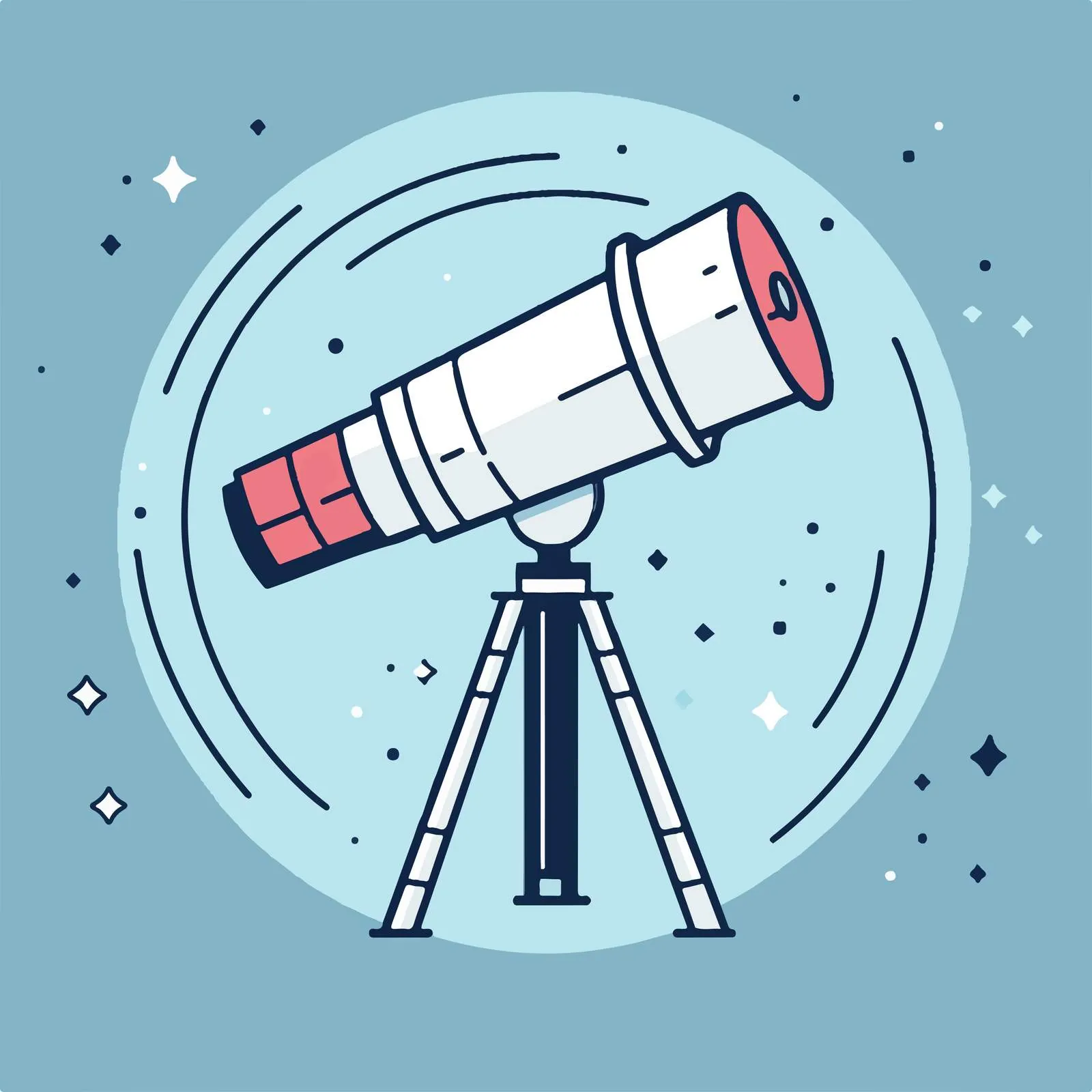 Flat Vector Illustration of Space Telescope Icon — free download from Dotvec