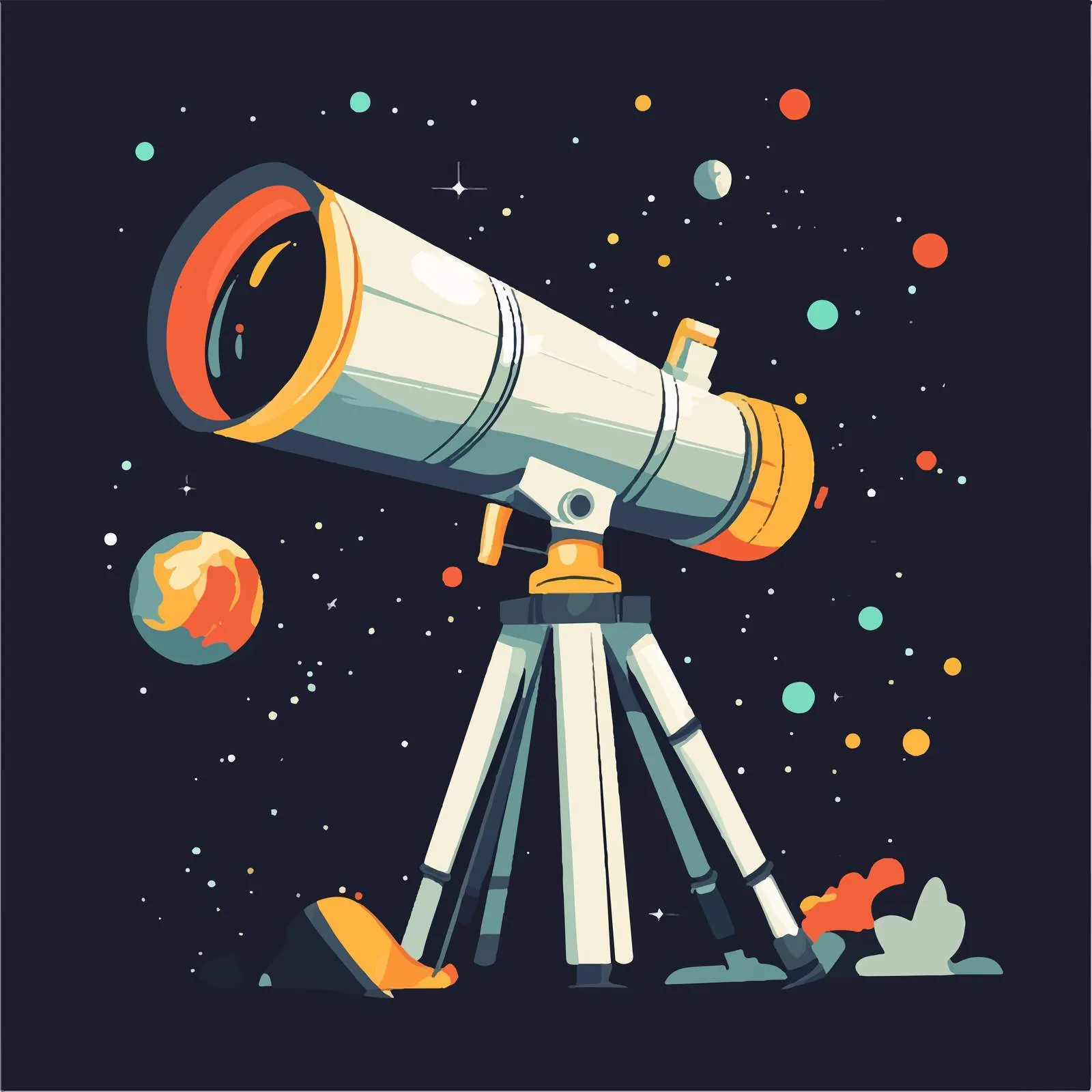 Space Telescope Science Vector Illustration — free download from Dotvec