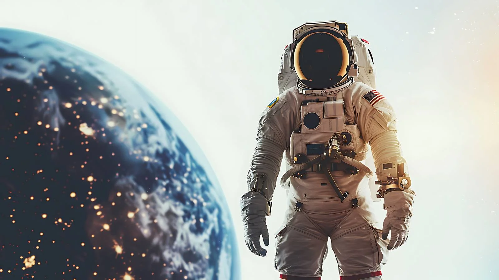 Spaceman on Earth Planet Background — free download from Dotvec