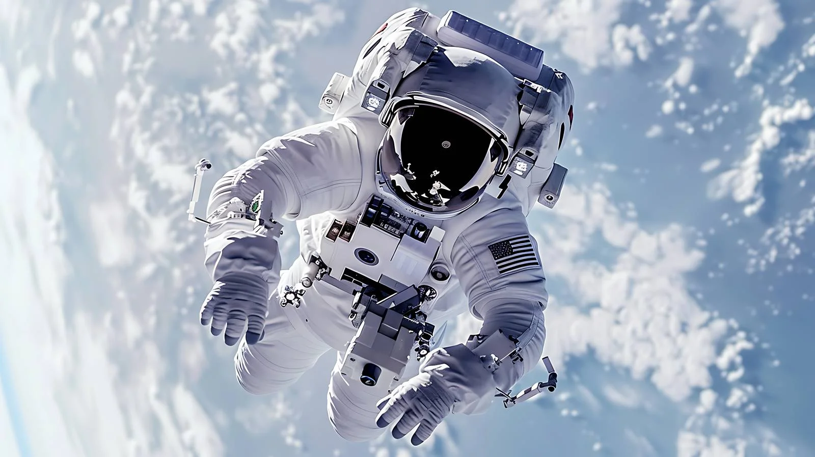 Spaceman on Earth Planet Background — free download from Dotvec
