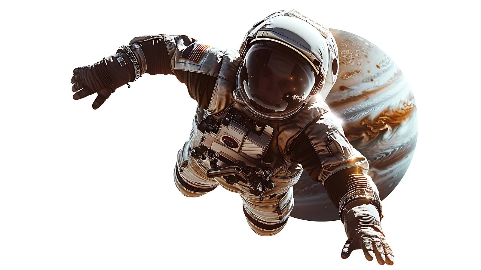 Spaceman near Jupiter in outer space — free download from Dotvec