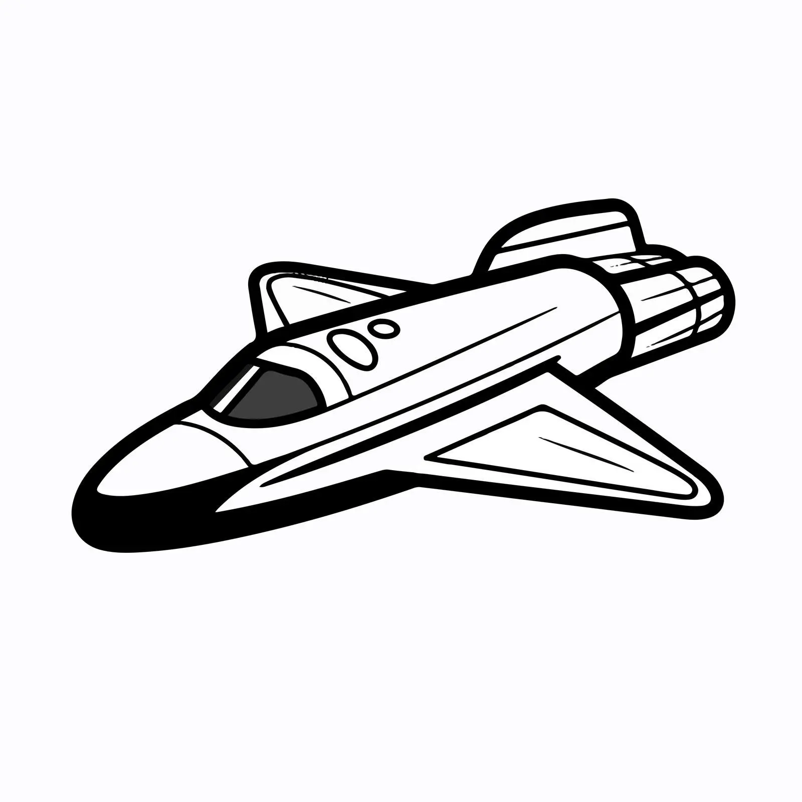 Black and White Spaceship Icon Vector Design — free download from Dotvec