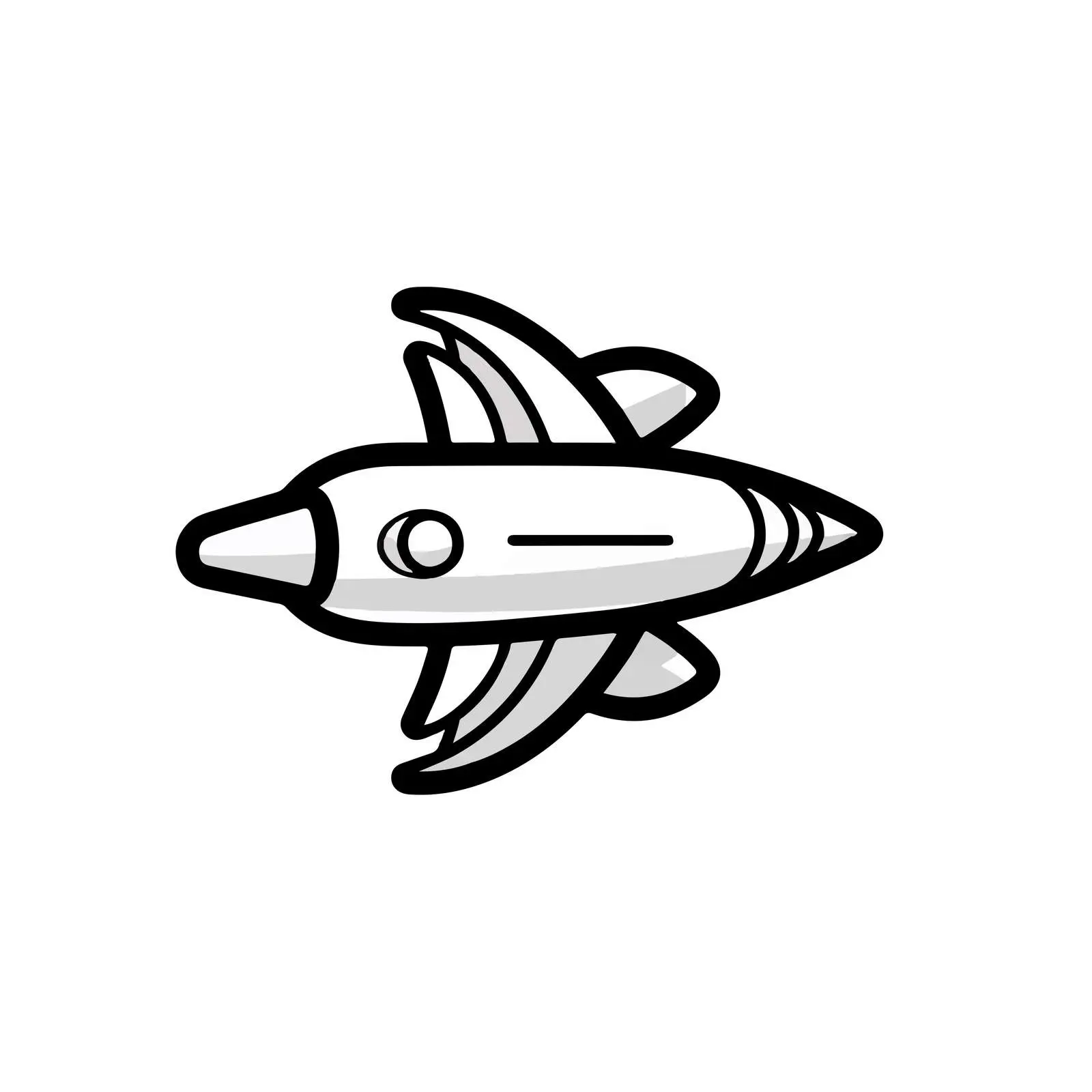Black and White Spaceship Icon Vector — free download from Dotvec