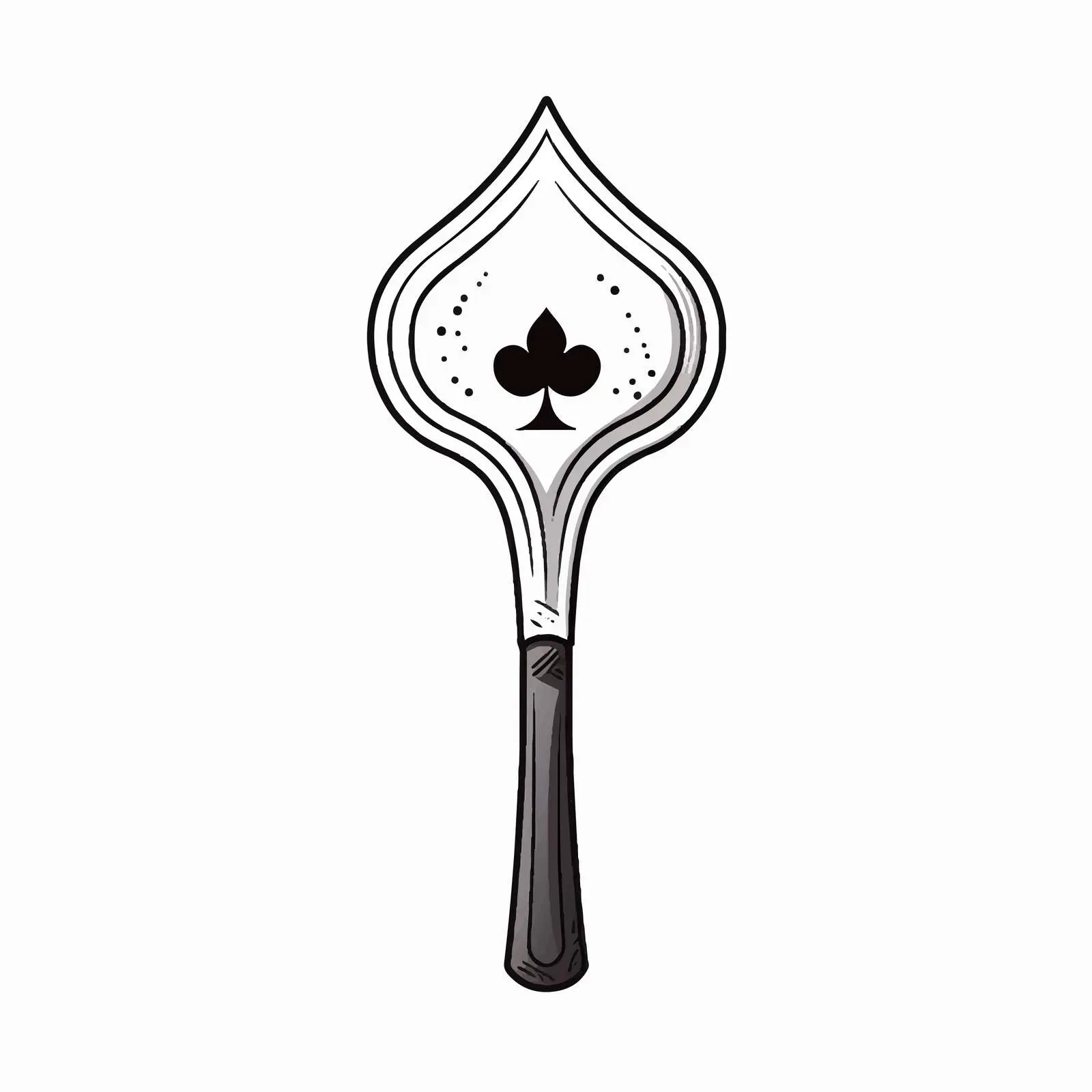 Spade Line Vector Illustration on White Background – free card game image from Dotvec