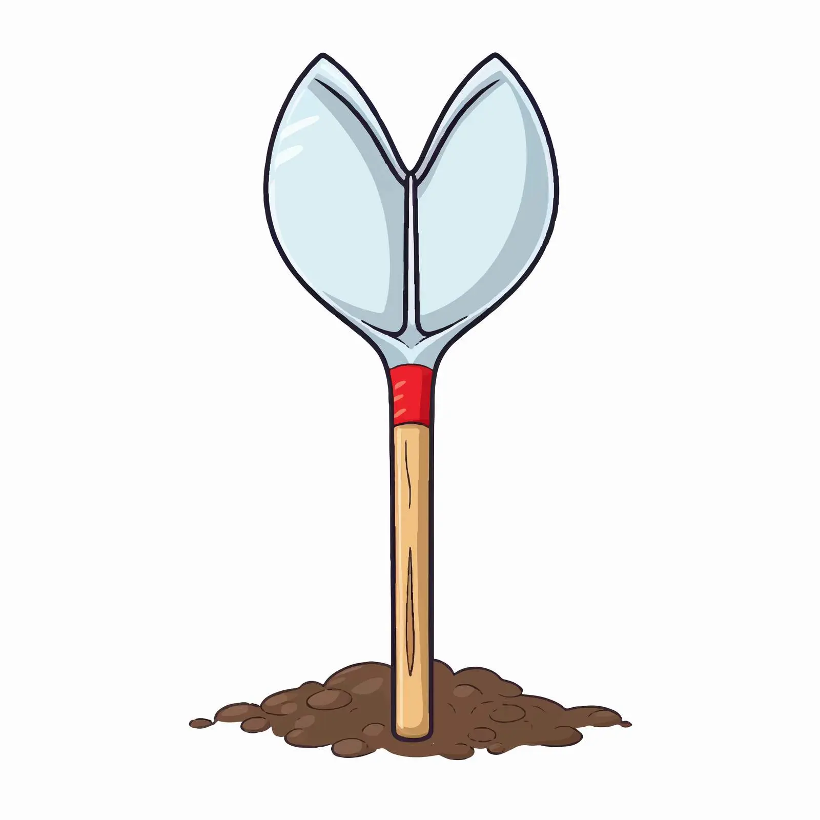 Spade Line Vector Illustration on White Background — free download from Dotvec