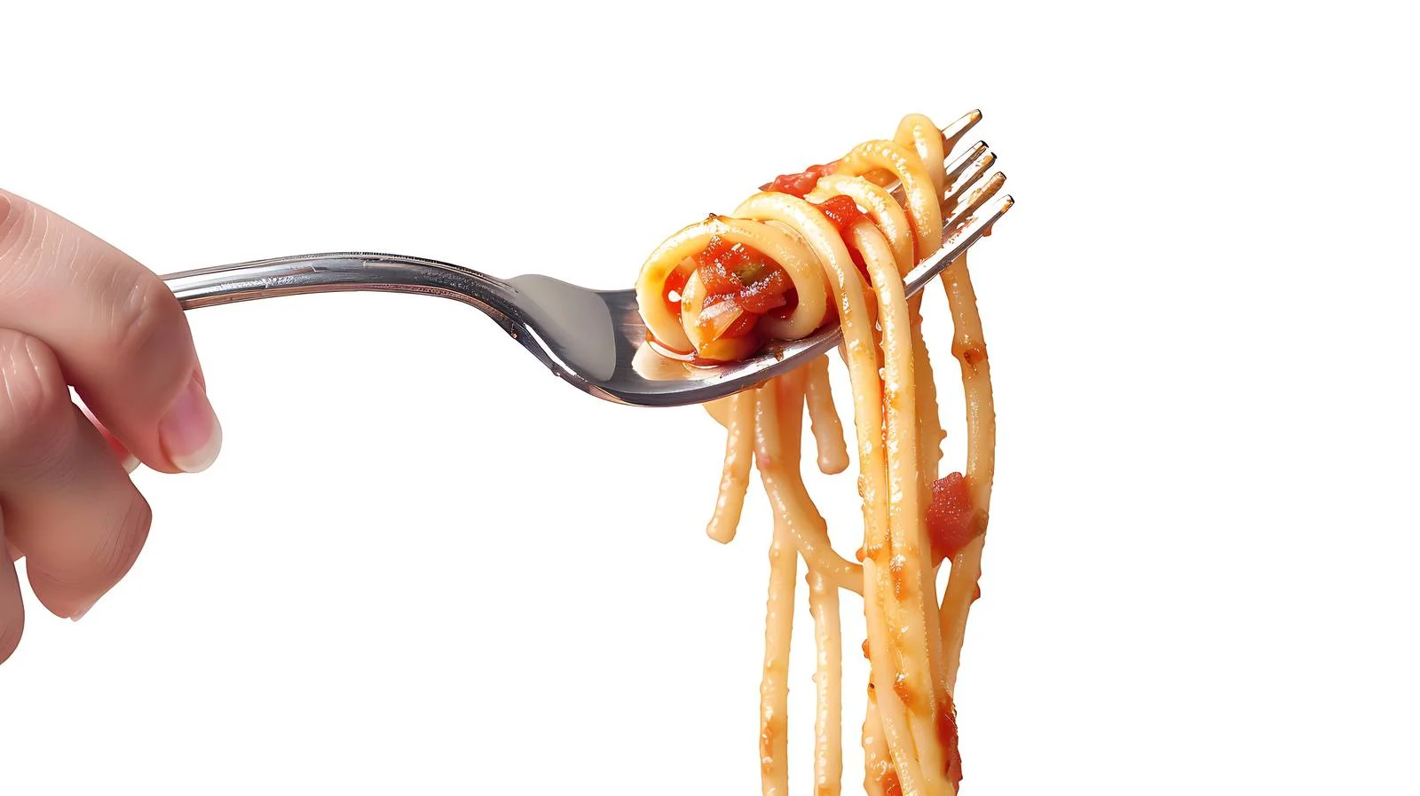 Elegant Girl With Spaghetti on Fork — free download from Dotvec