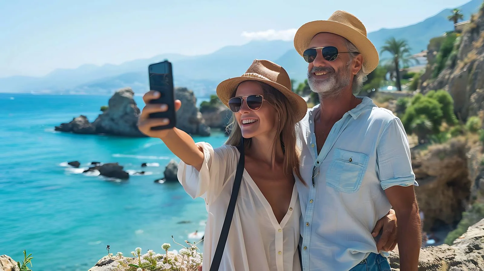 Smiling Tourists in Malaga, Andalusia — free download from Dotvec