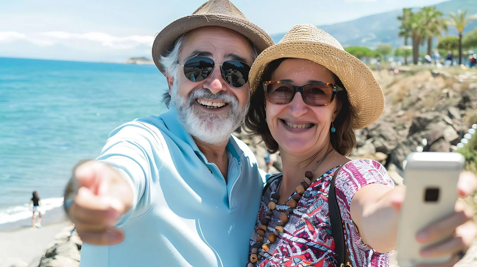Happy Tourist Couple in Malaga, Spain — free download from Dotvec