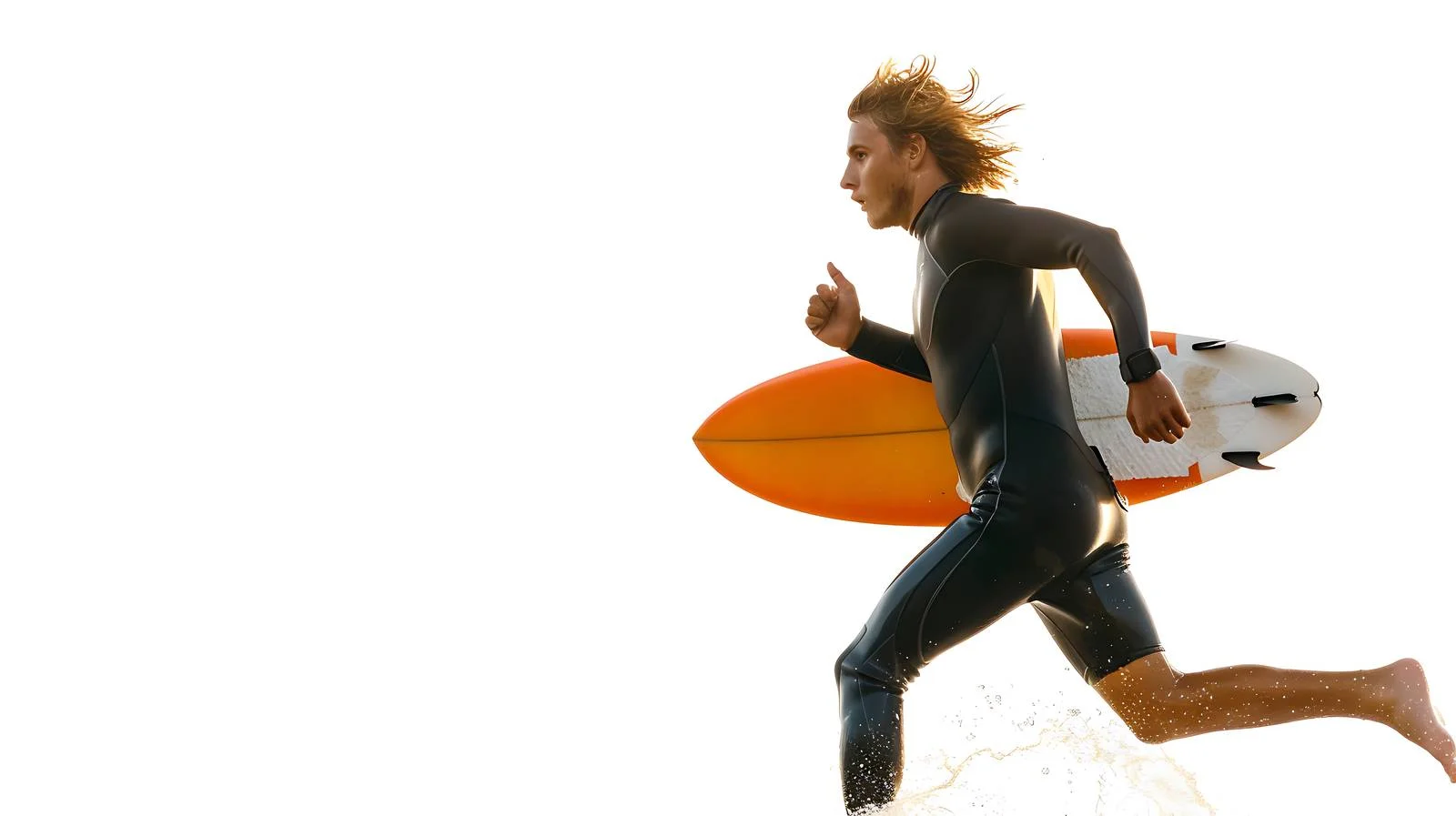 Youthful Surfer Approaching Water's Edge — free download from Dotvec