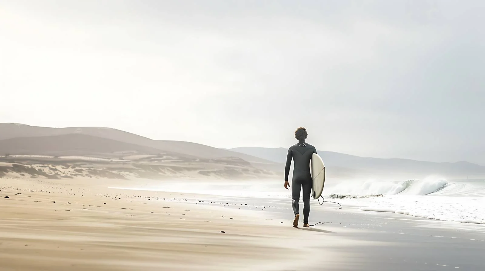 Young Surfer Approaching Water — free download from Dotvec