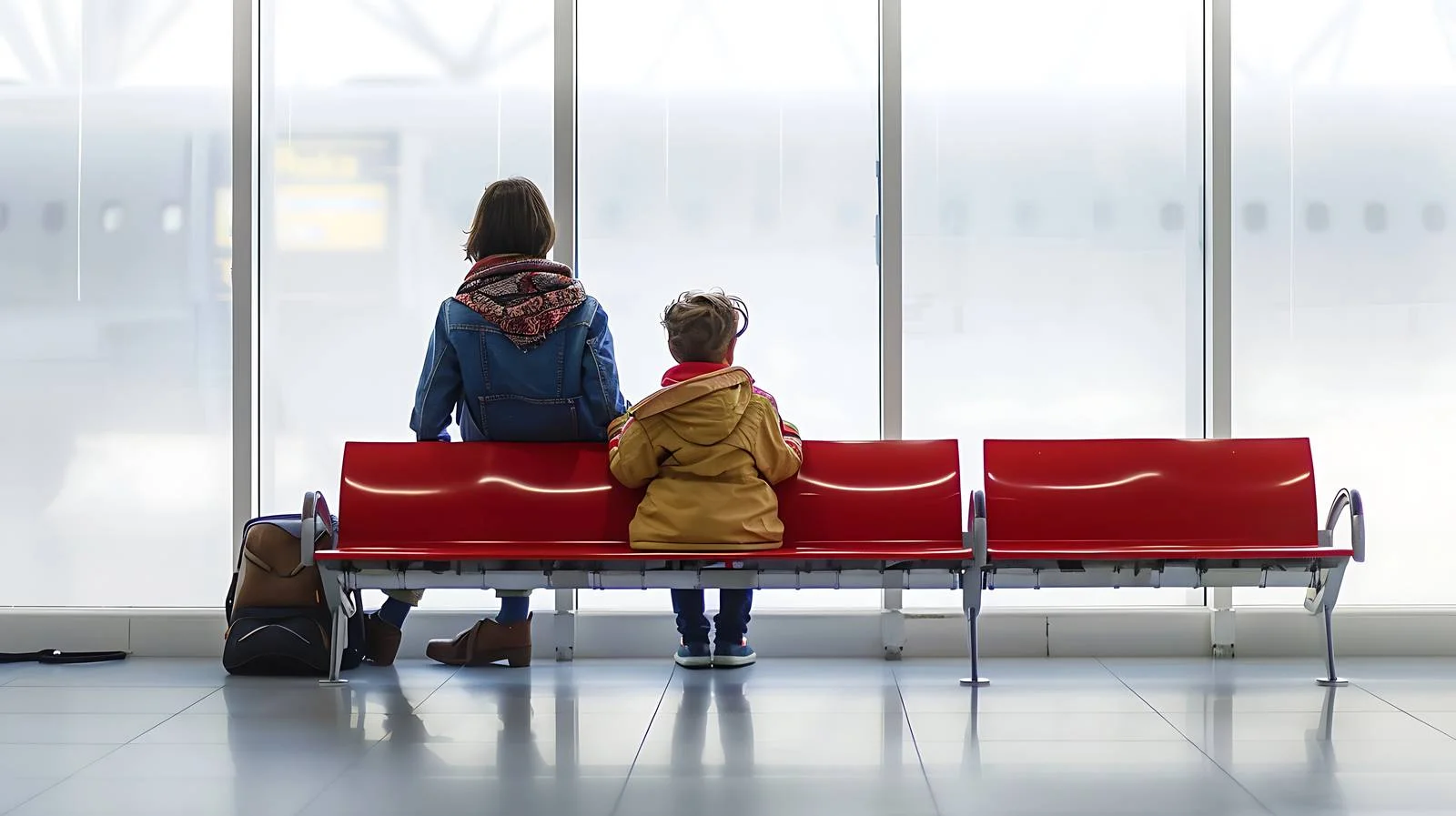 Family Waiting at Barcelona Airport — free download from Dotvec