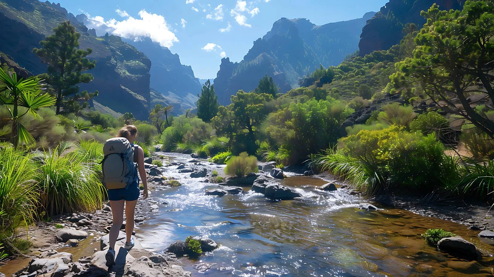 Exploring La Gomera: Female Backpacker Trekking — free download from Dotvec