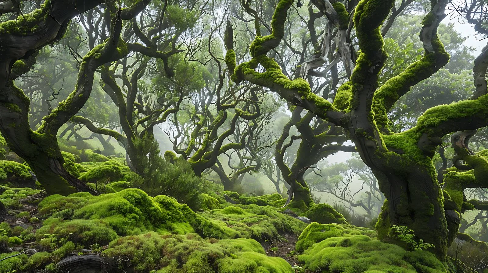 Lush Moss-Covered Trees in La Gomera — free download from Dotvec