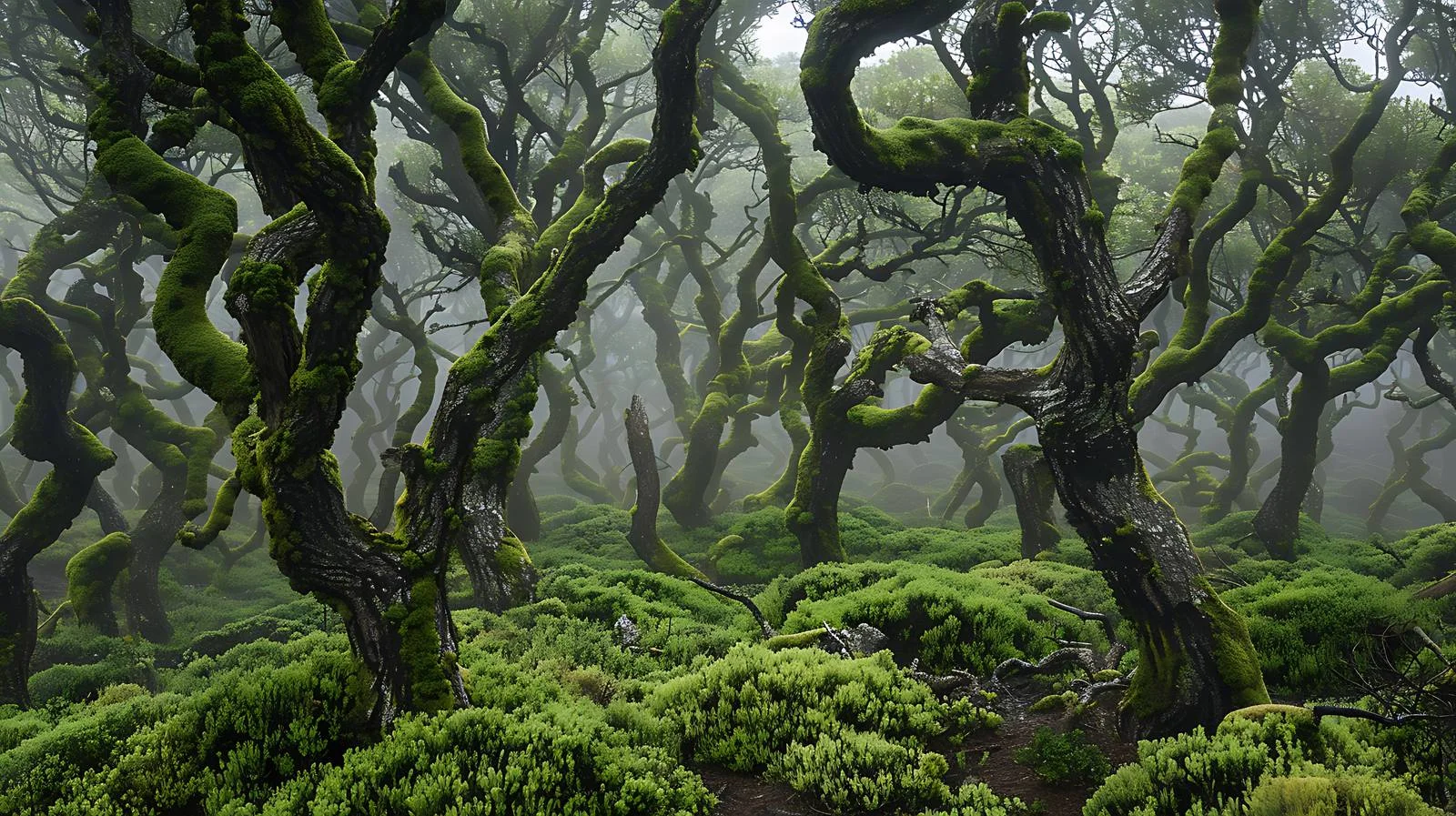 Enchanting Moss-Covered Trees in La Gomera — free download from Dotvec