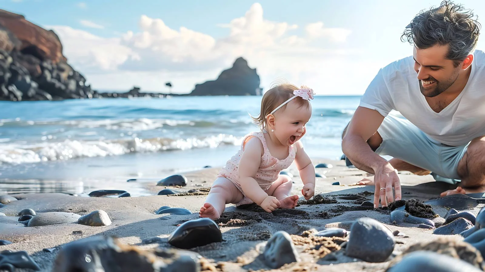 Joyful Father and Baby Girl Interaction — free download from Dotvec