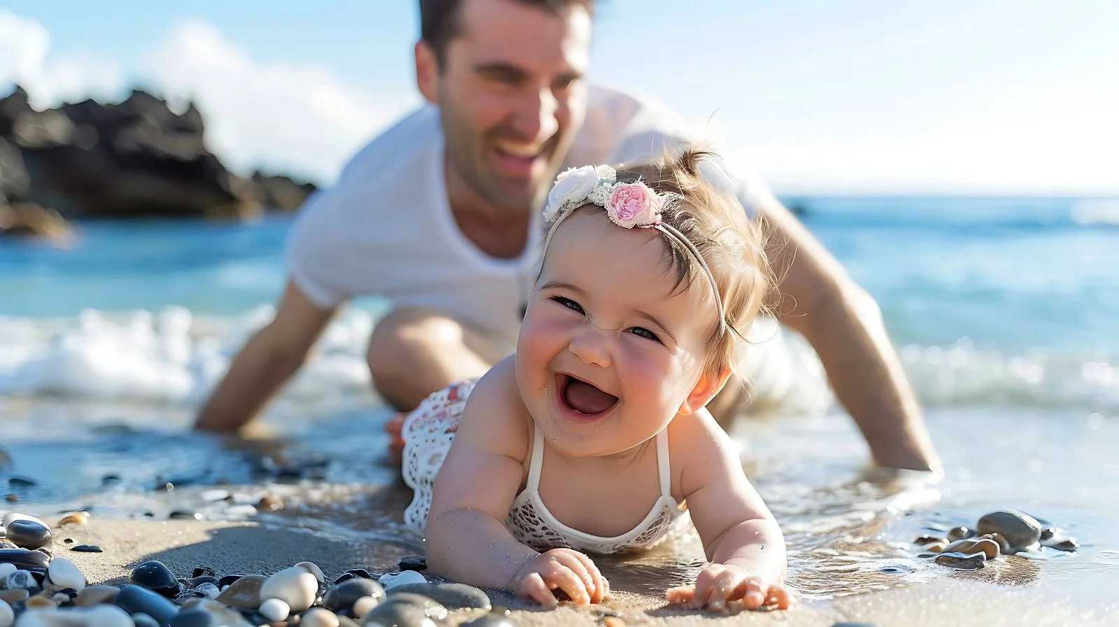 Joyful Baby Girl Playing Outdoors in Spain — free download from Dotvec
