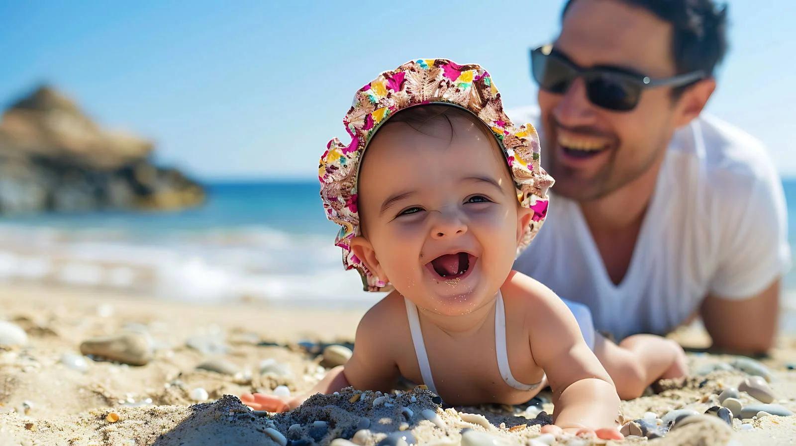 Joyful Baby Playing in Lanzarote, Spain — free download from Dotvec
