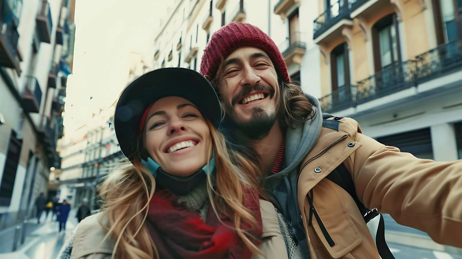 Happy Couple Selfie in Madrid, Spain — free download from Dotvec
