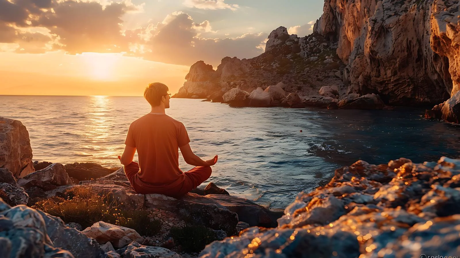 Serene Sunrise Meditation on Spanish Shore — free download from Dotvec