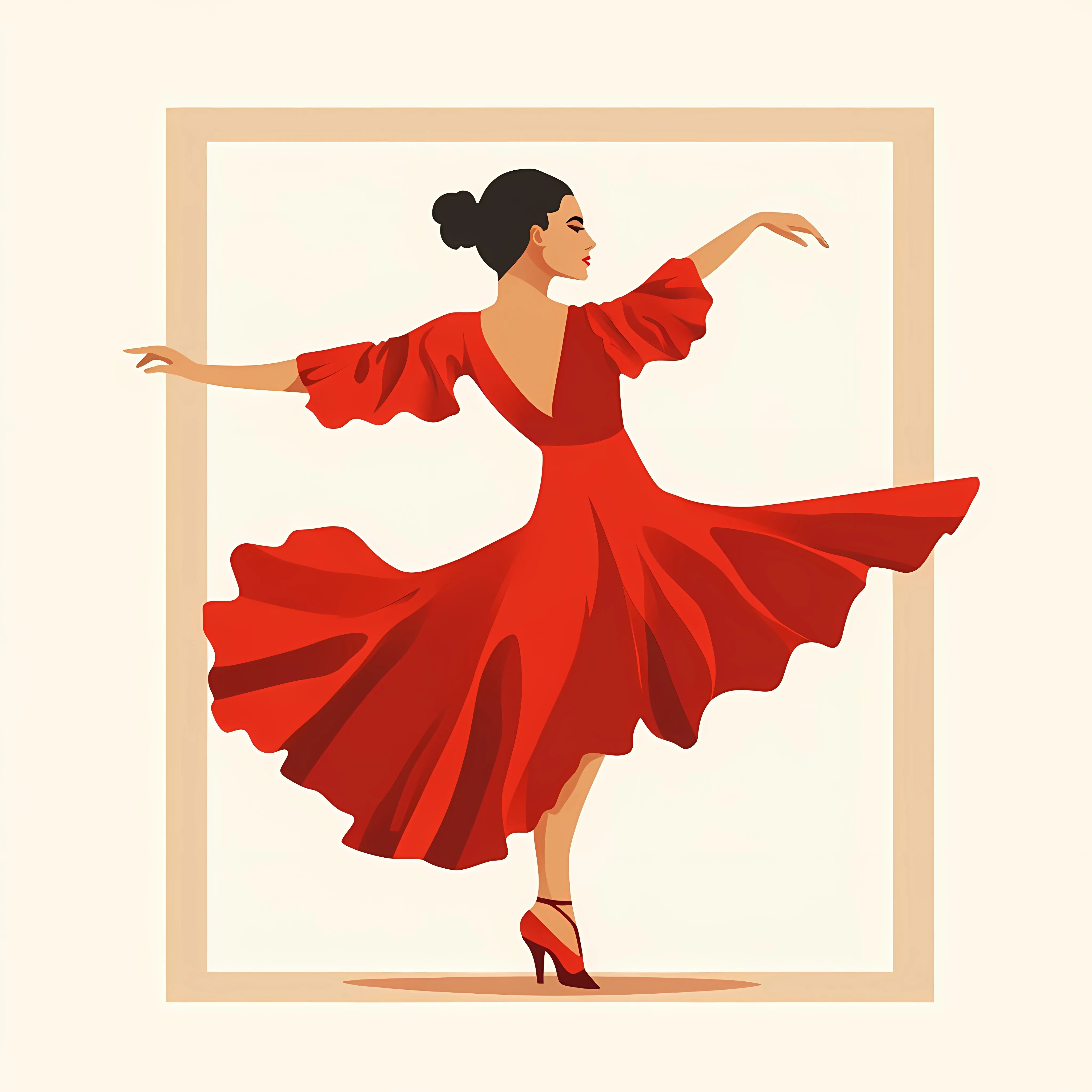 Elegant Spanish Flamenco Dancer Flat Vector Illustration — free download from Dotvec