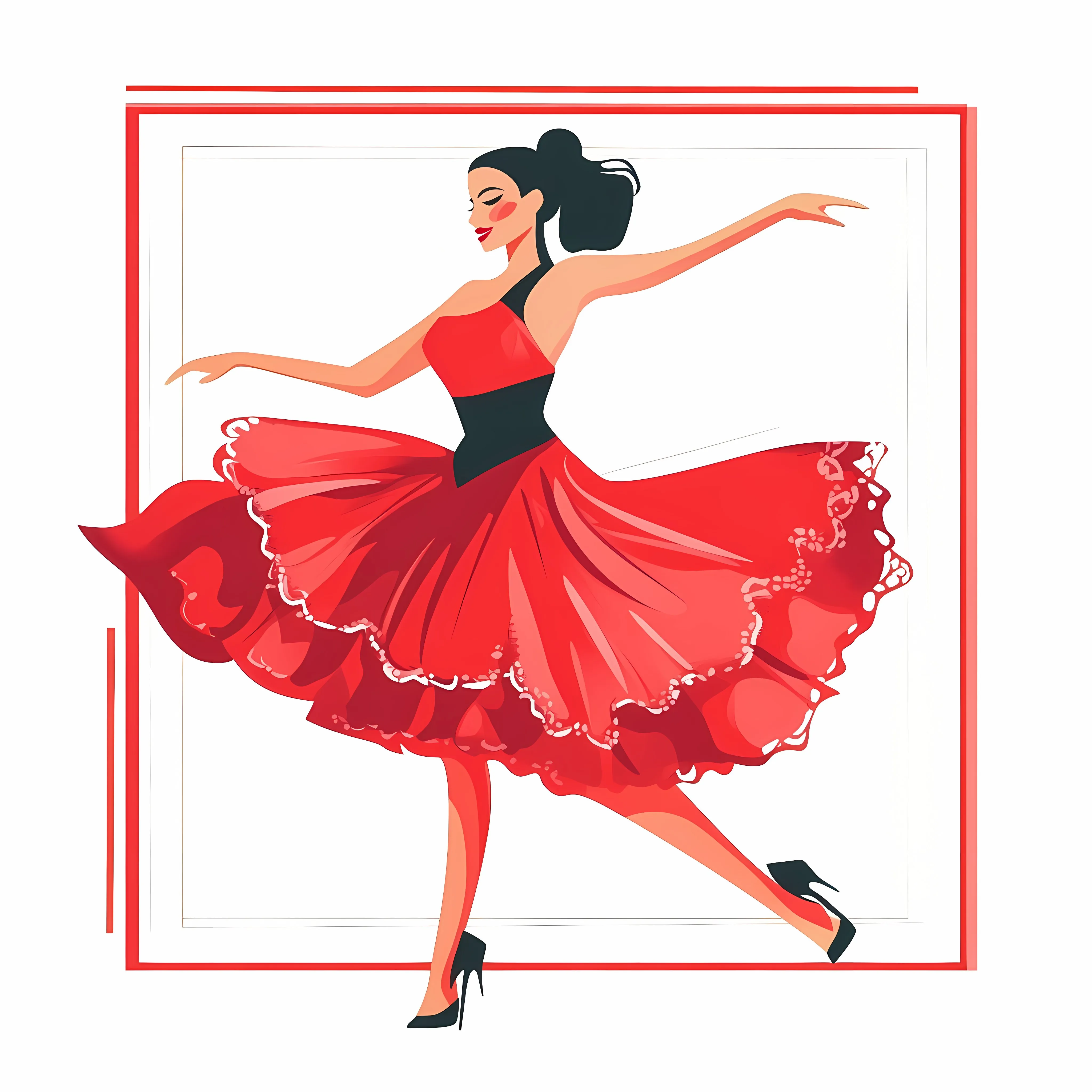 Spanish Flamenco Dancer Flat Vector Illustration — free download from Dotvec