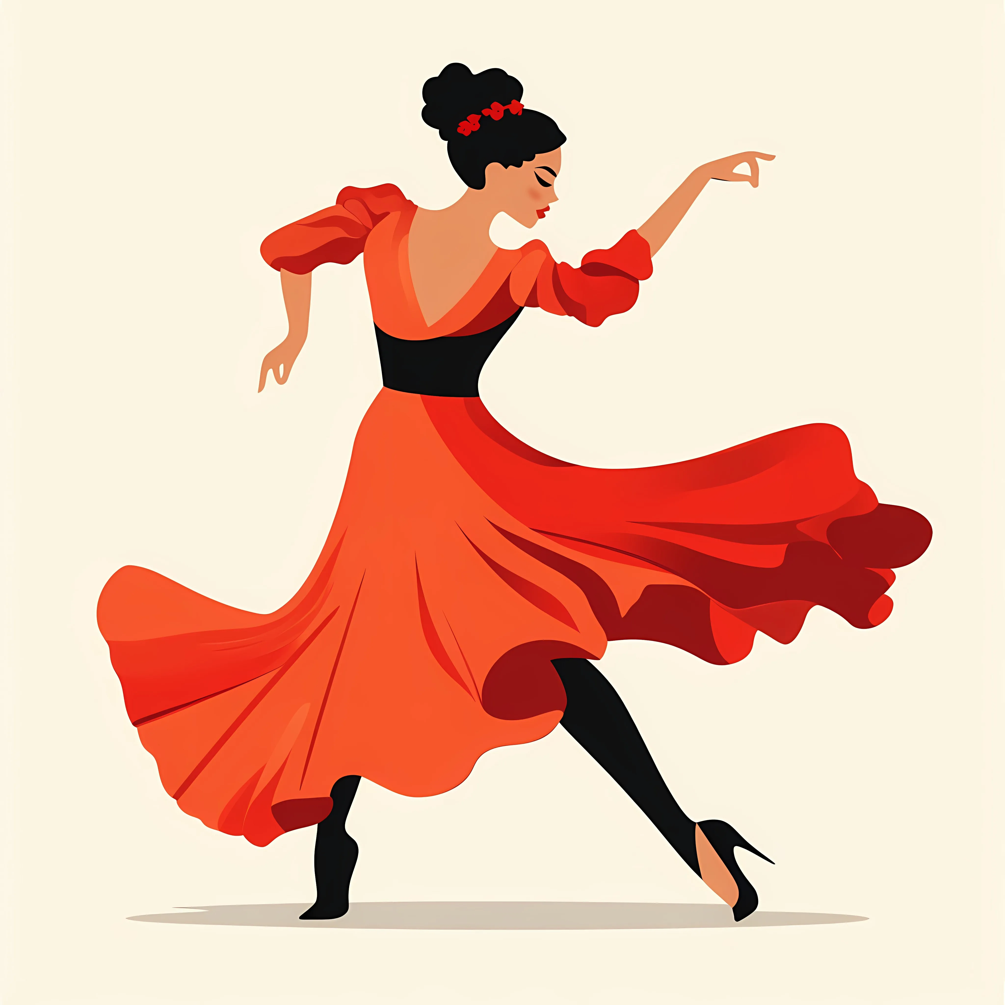 Spanish Flamenco Dancer Woman Vector Illustration — free download from Dotvec