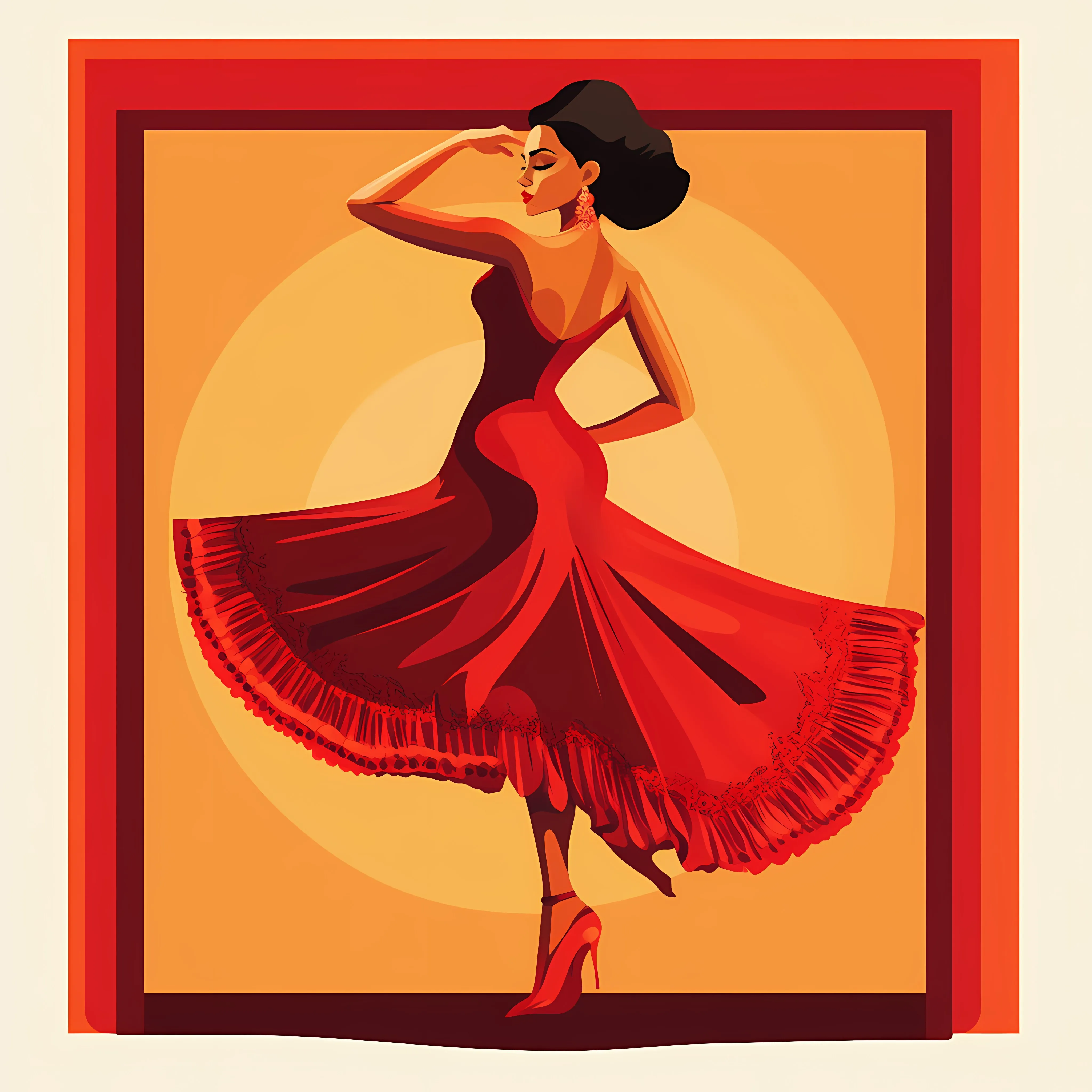 Elegant Spanish Flamenco Dancer Vector Illustration – free vector png image from Dotvec