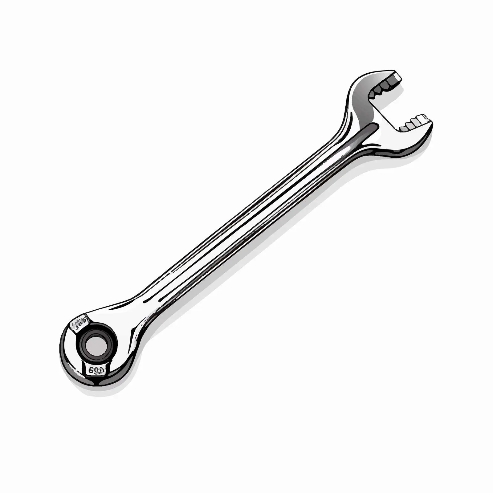 Line Spanner Vector Illustration on White Background – free engineering tools image from Dotvec