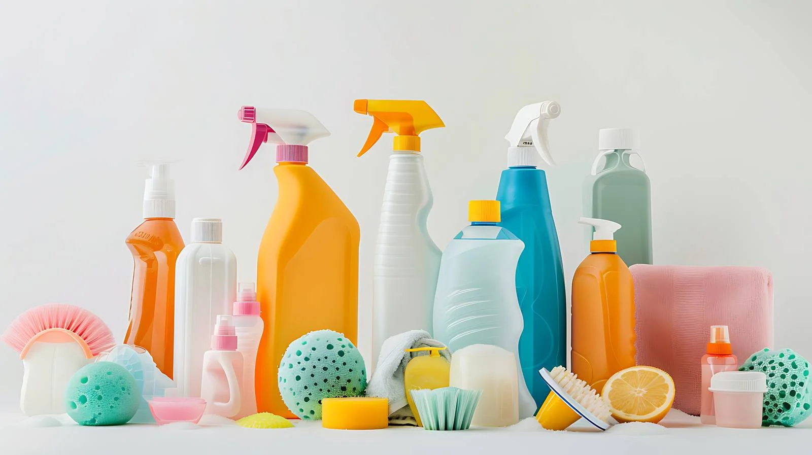 Organized Home Cleaning Products Create Sparkling Environment — free download from Dotvec