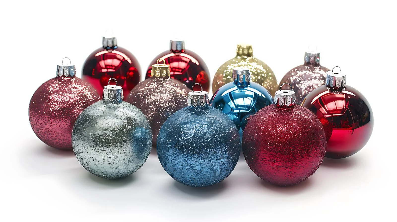 Shimmering Christmas Baubles Group Isolated White — free download from Dotvec