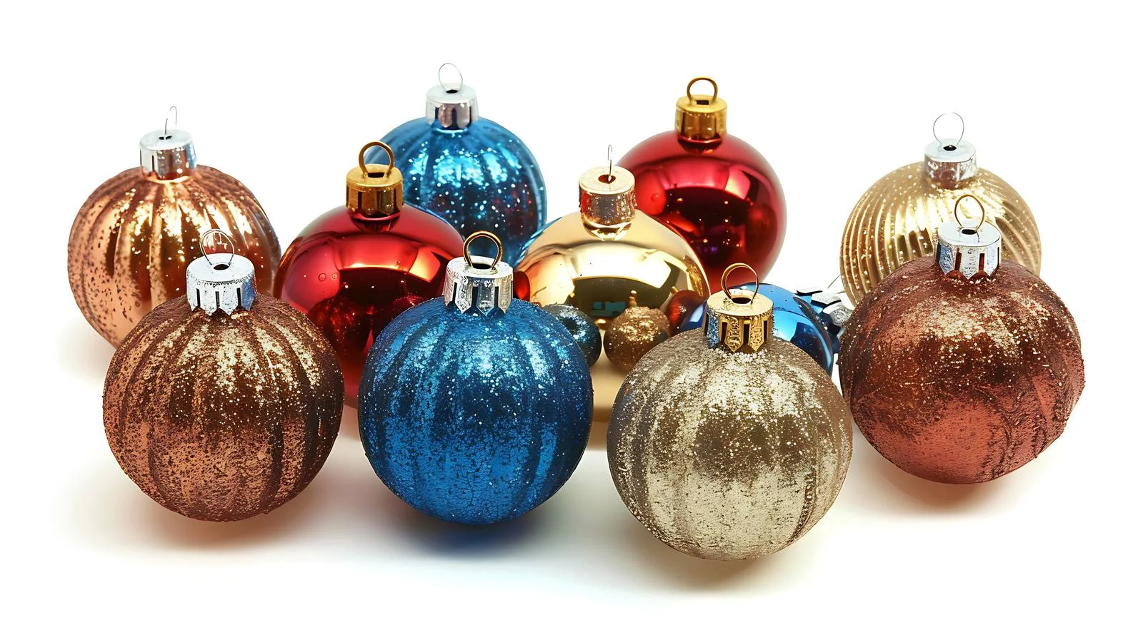 Shimmering Christmas Baubles Arrangement on White — free download from Dotvec
