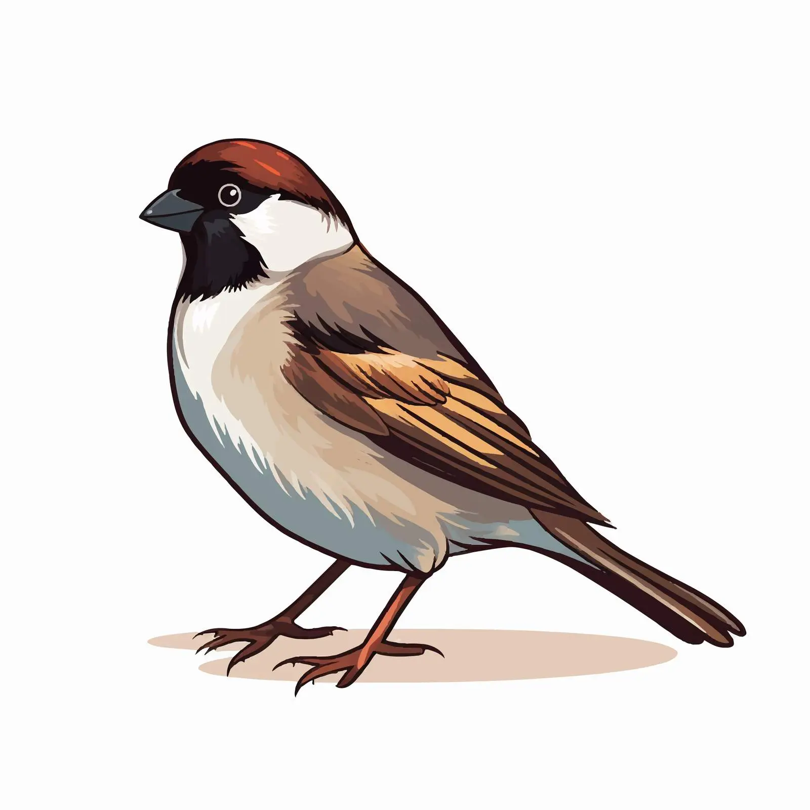Cartoon Vector Illustration of Sparrow Bird — free download from Dotvec