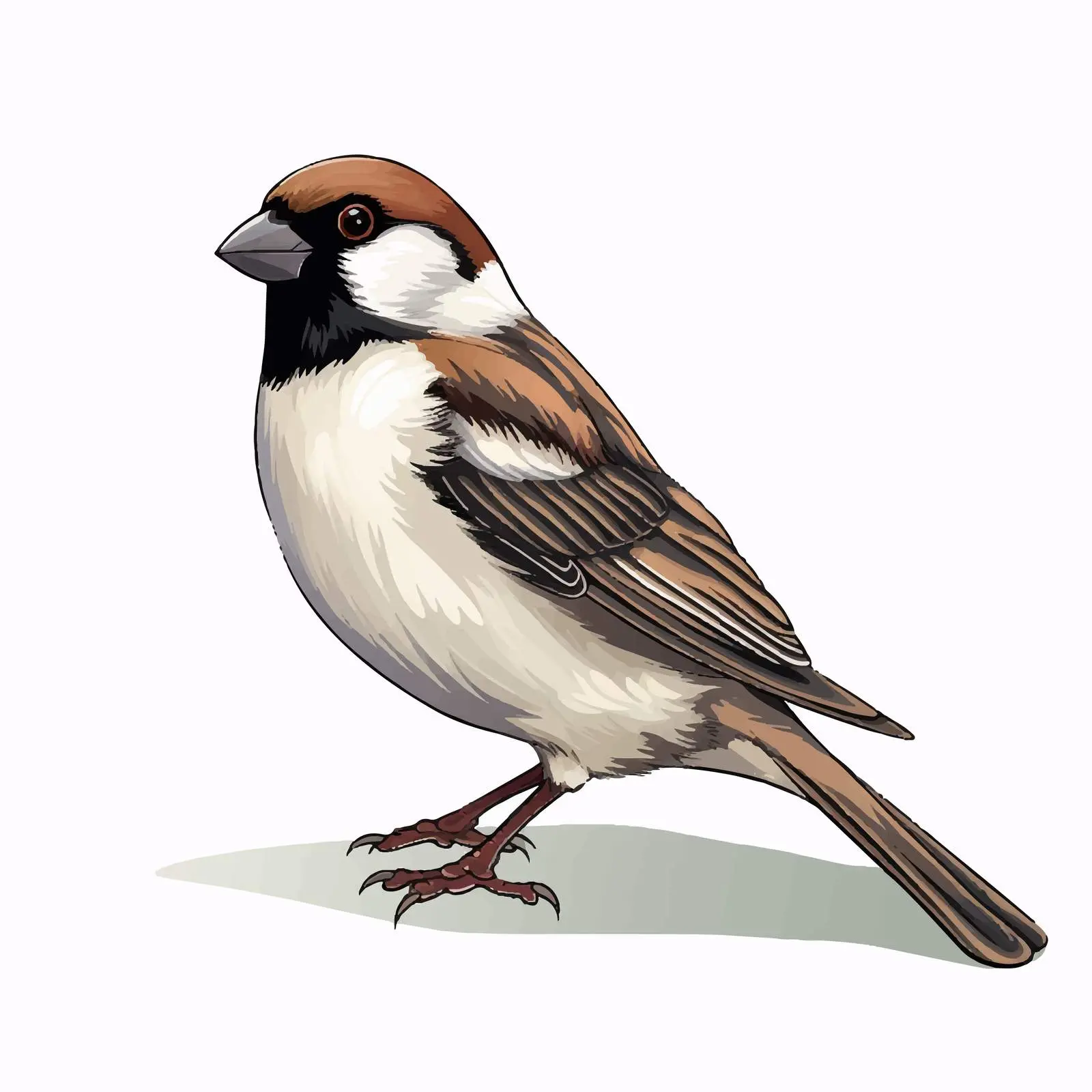 Cartoon Sparrow Bird Vector Illustration — free download from Dotvec