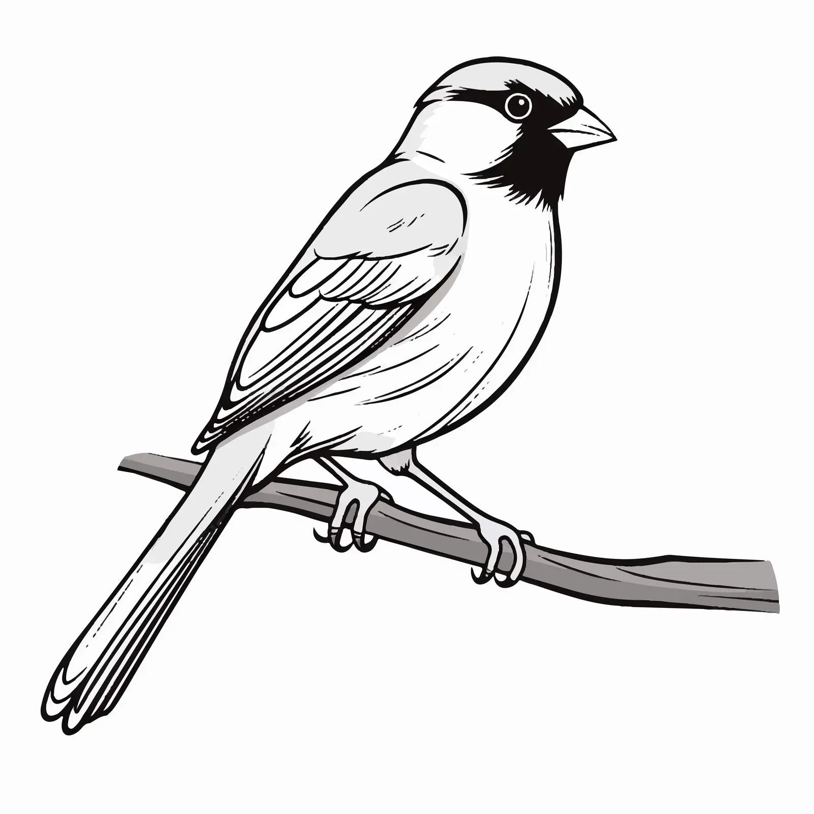 Sparrow Bird Outline Cartoon Vector Illustration — free download from Dotvec