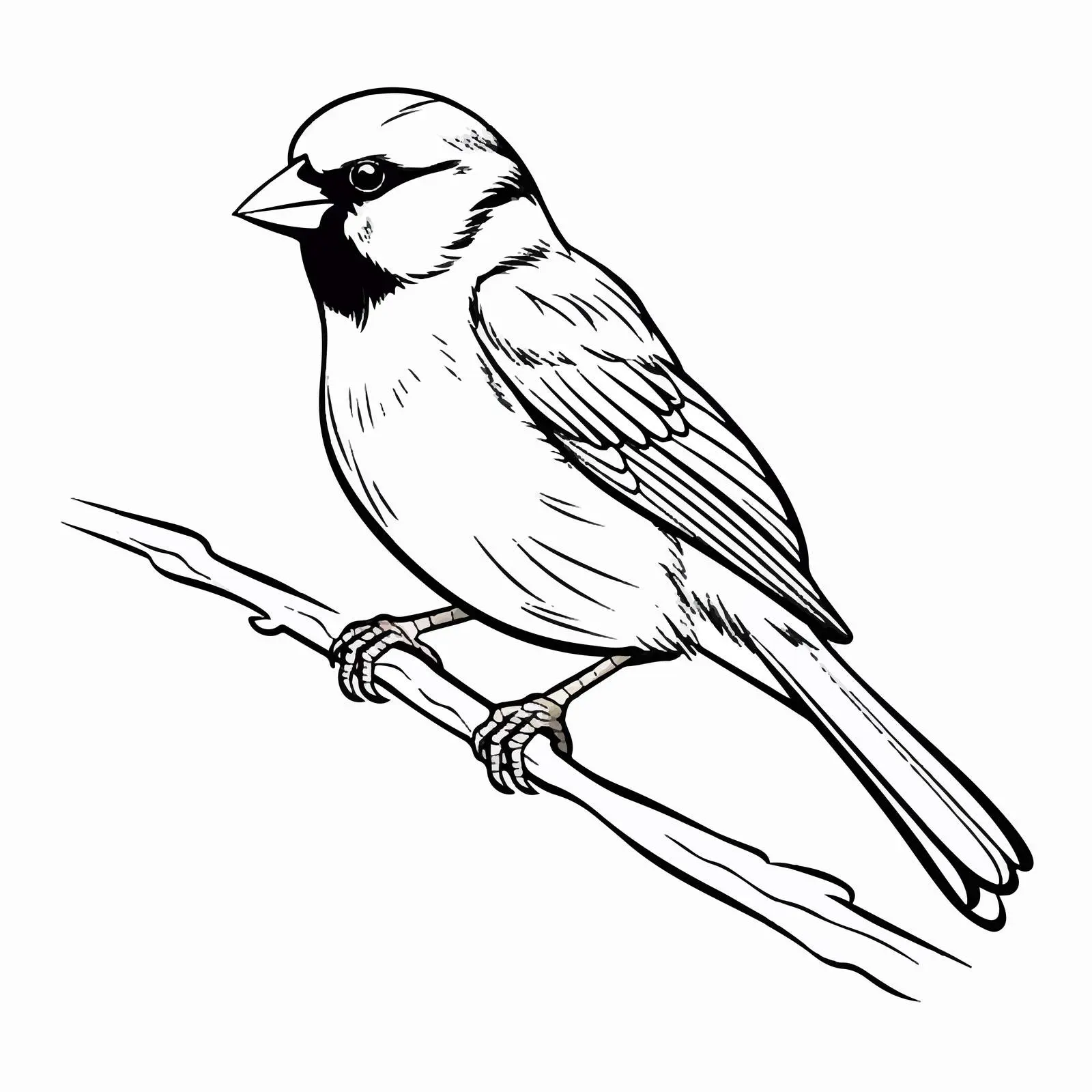 Cartoon Sparrow Bird Outline Vector Illustration — free download from Dotvec