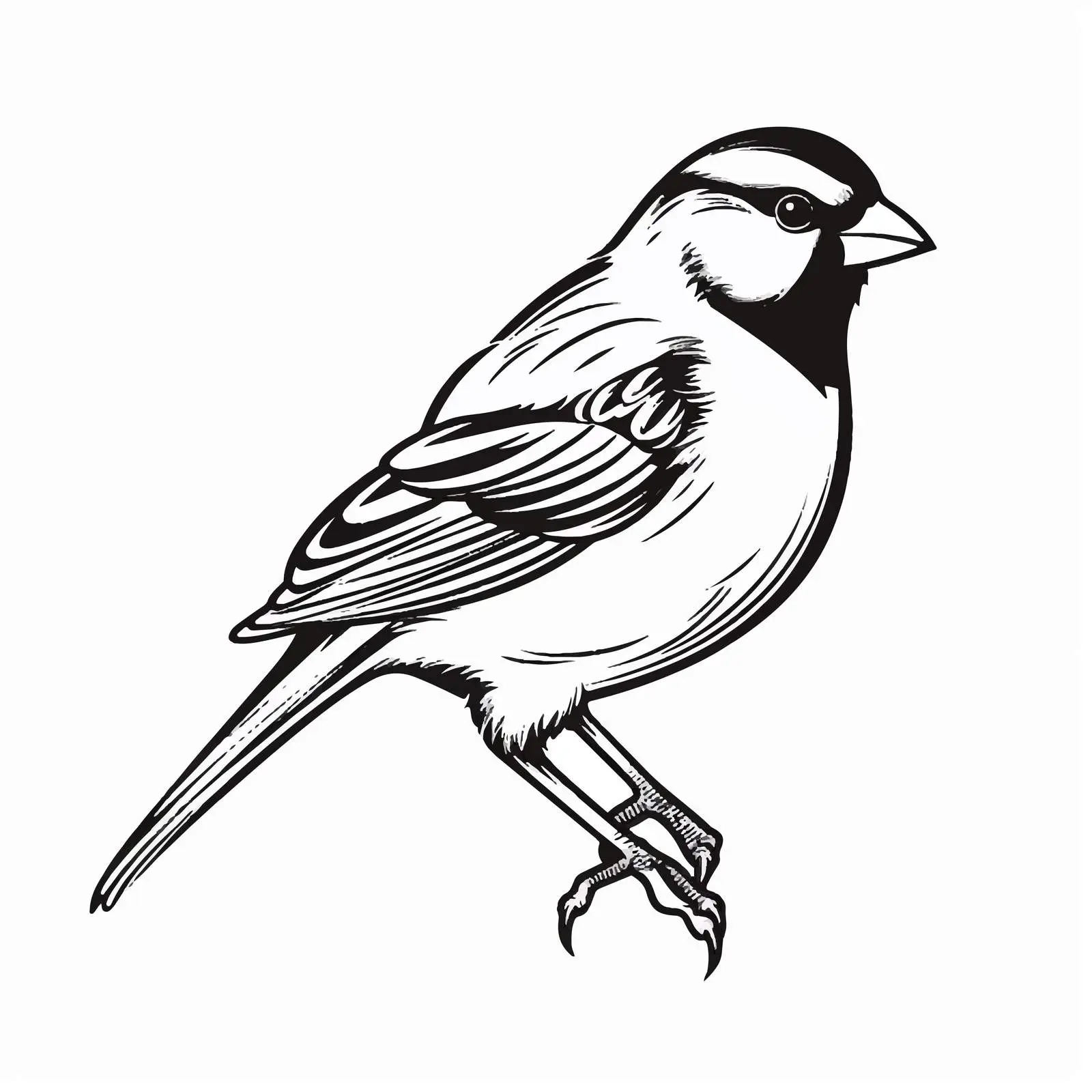 Cartoon Sparrow Bird Outline Vector Illustration — free download from Dotvec