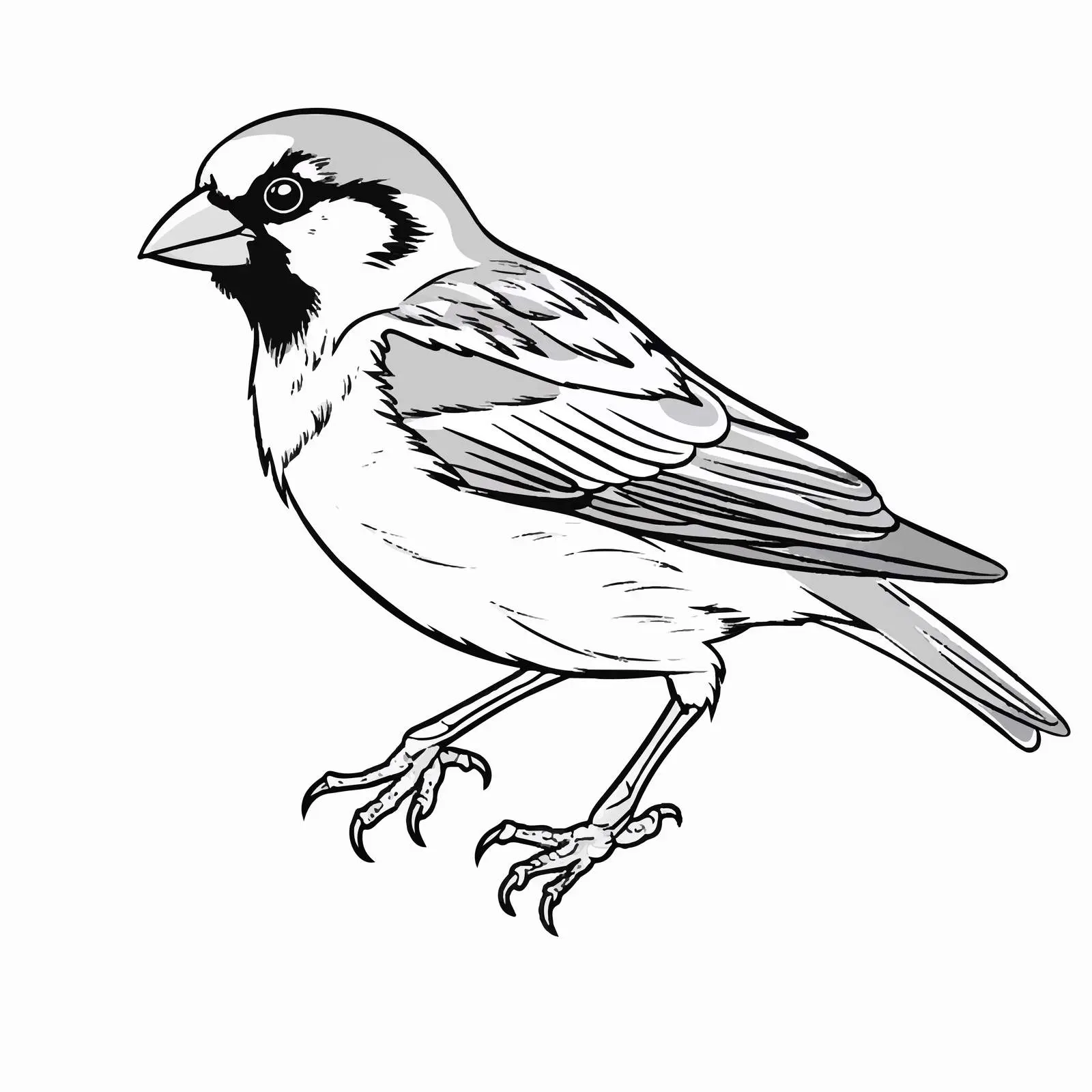 Cartoon Sparrow Bird Vector Outline Illustration — free download from Dotvec