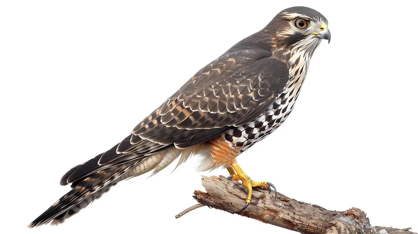 Graceful Female Sparrow Hawk on White — free download from Dotvec