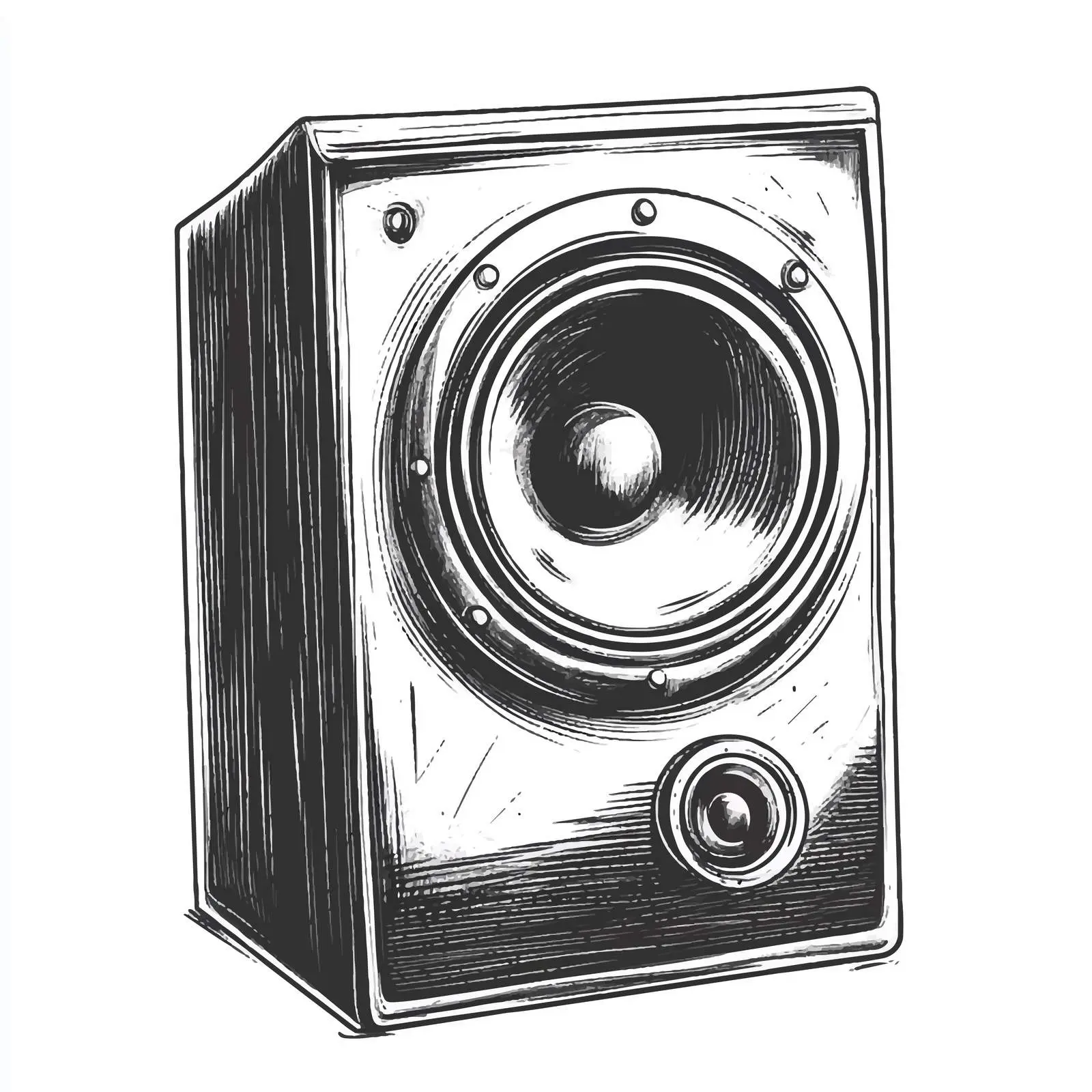 Black and White Cartoon Speaker Illustration — free download from Dotvec