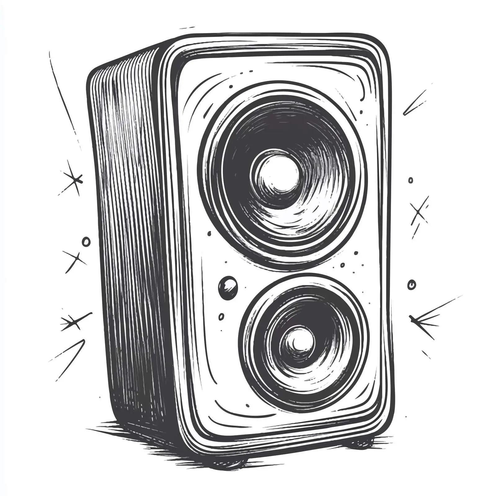 Cartoon Speaker Vector Illustration in Black and White — free download from Dotvec