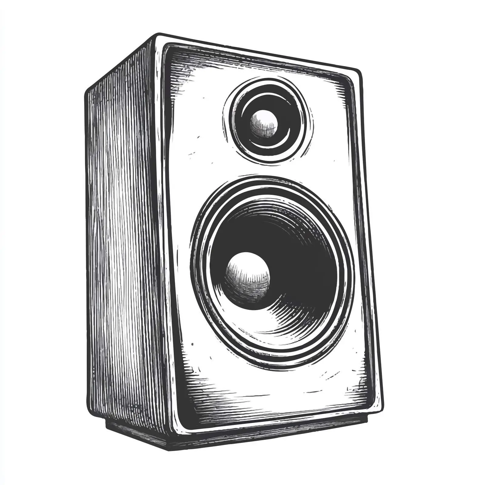 Black and White Cartoon Speaker Illustration — free download from Dotvec