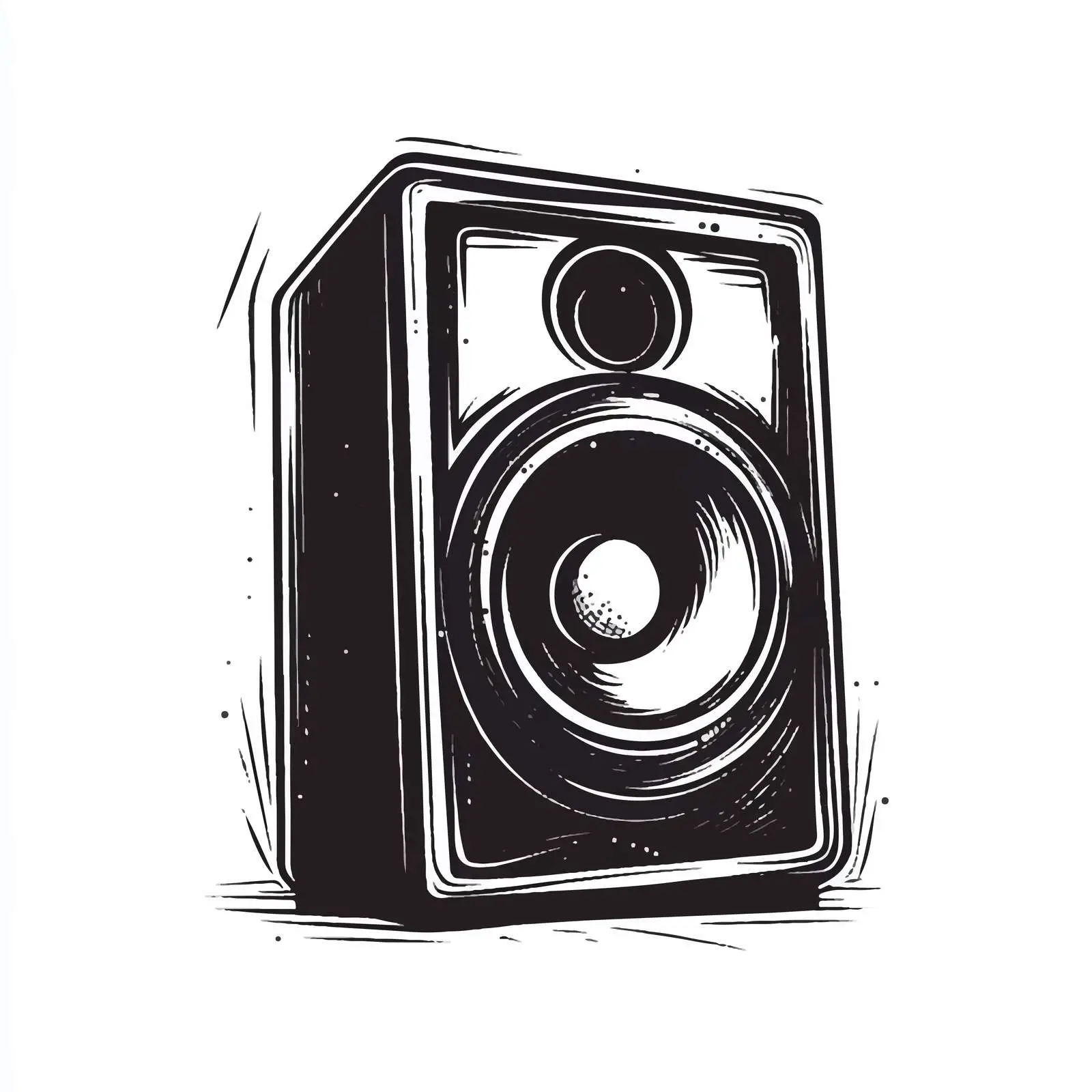 Black and White Cartoon Speaker Illustration — free download from Dotvec