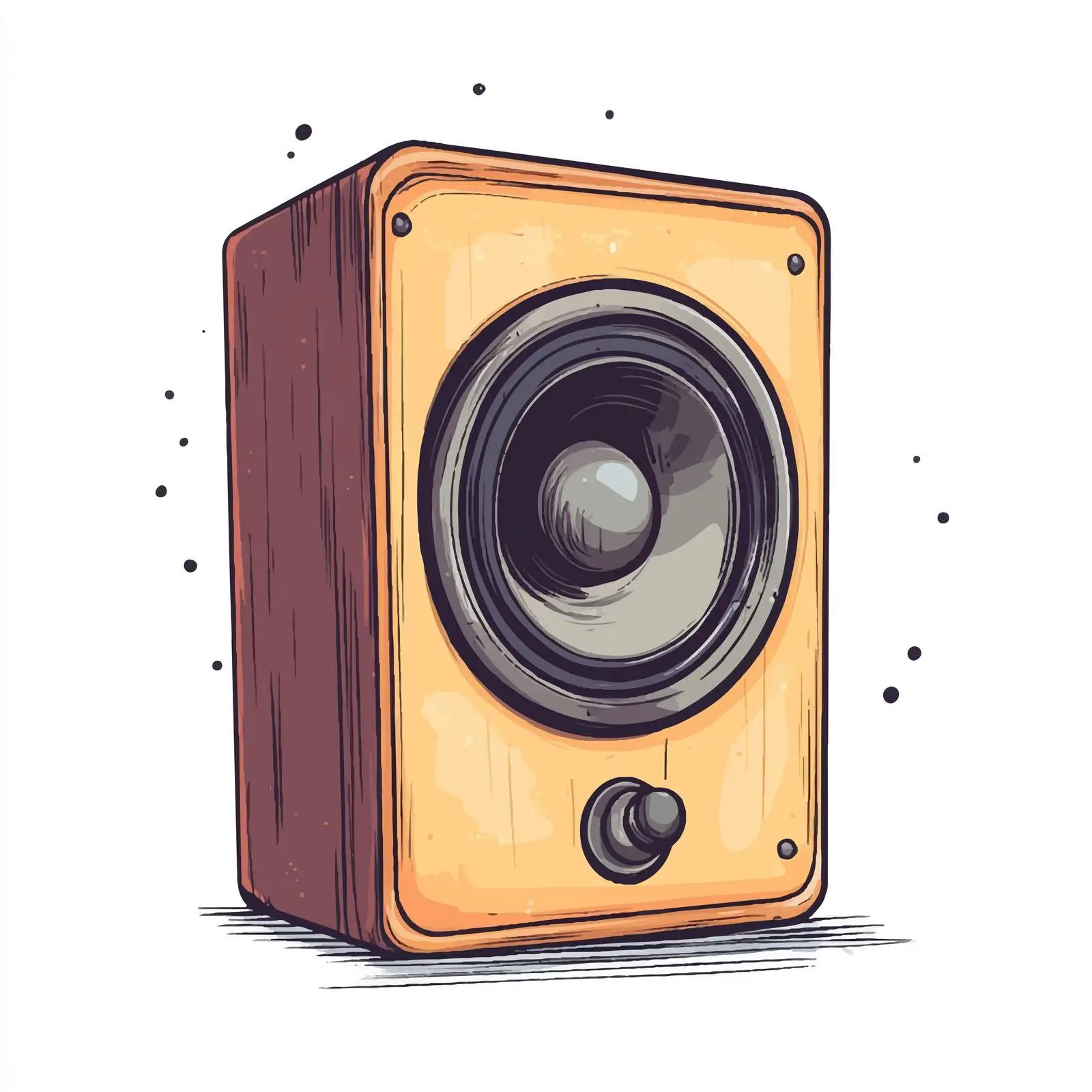 Hand-Drawn Cartoon Speaker Vector Illustration — free download from Dotvec