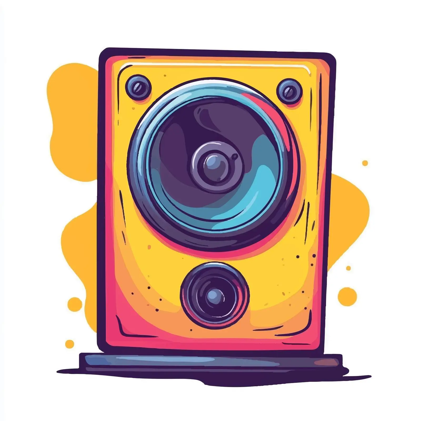 Hand-Drawn Cartoon Speaker Vector Illustration — free download from Dotvec