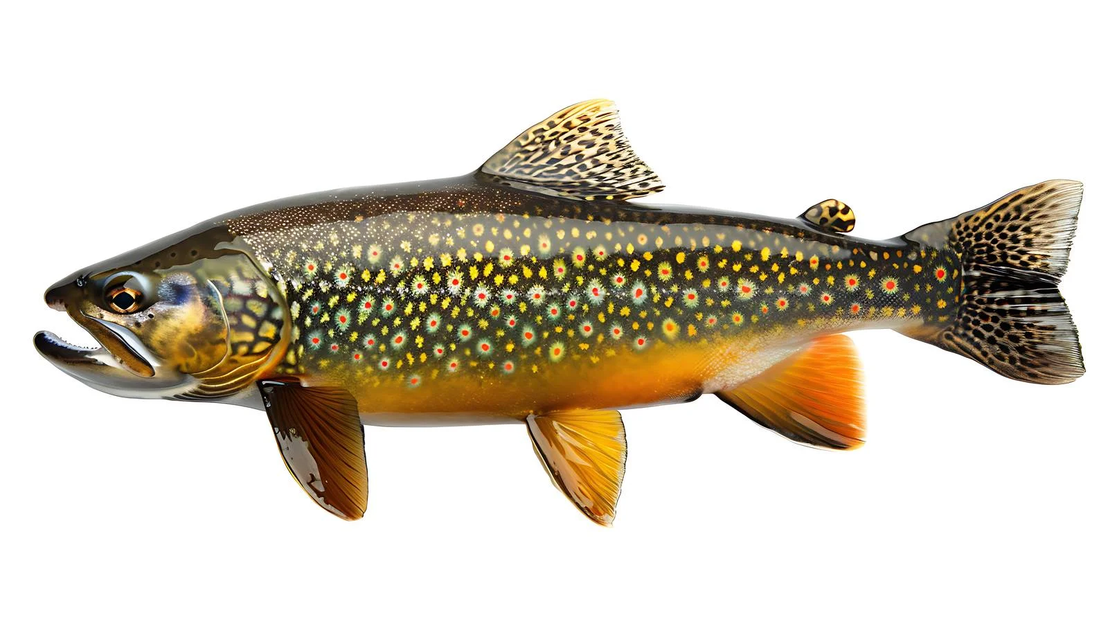 Vibrant Speckled Trout on White Background — free download from Dotvec